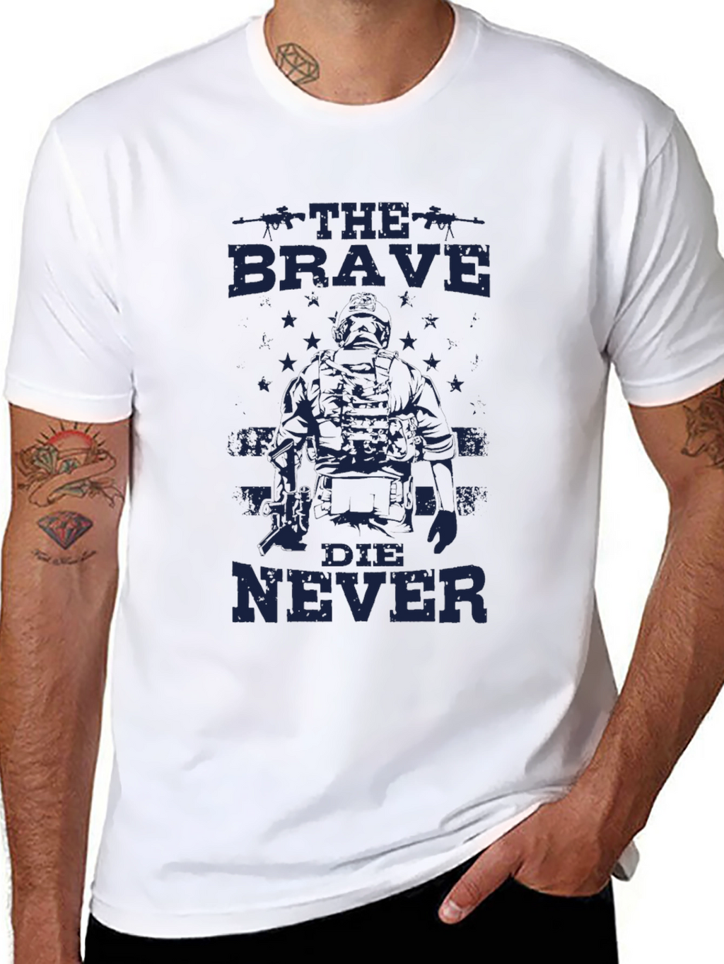 The Brave Die Never Graphic Tee - Black