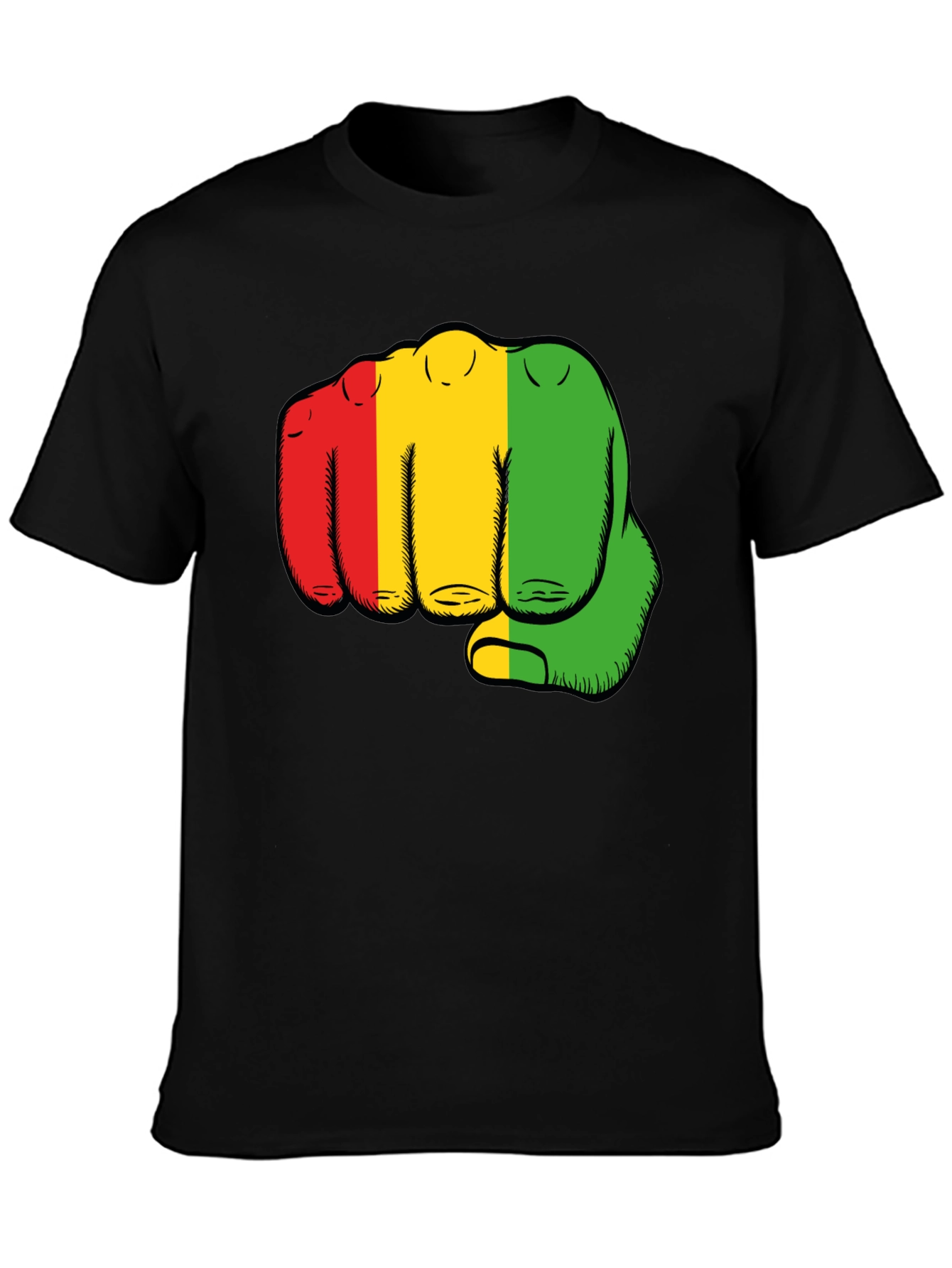 Rasta Fist Graphic Black T-Shirt