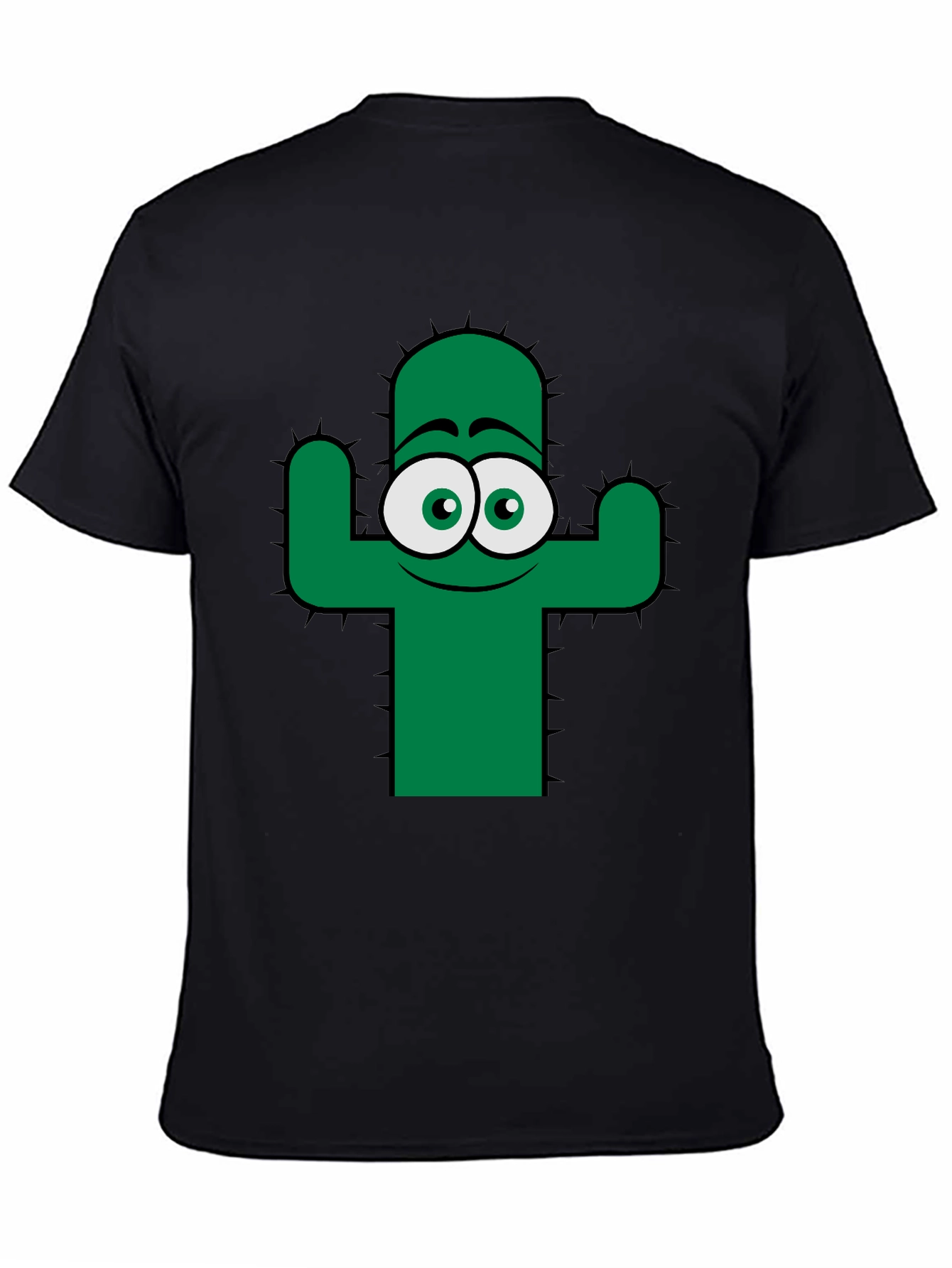 Funny Cactus Graphic Tee - Black Cotton T-Shirt
