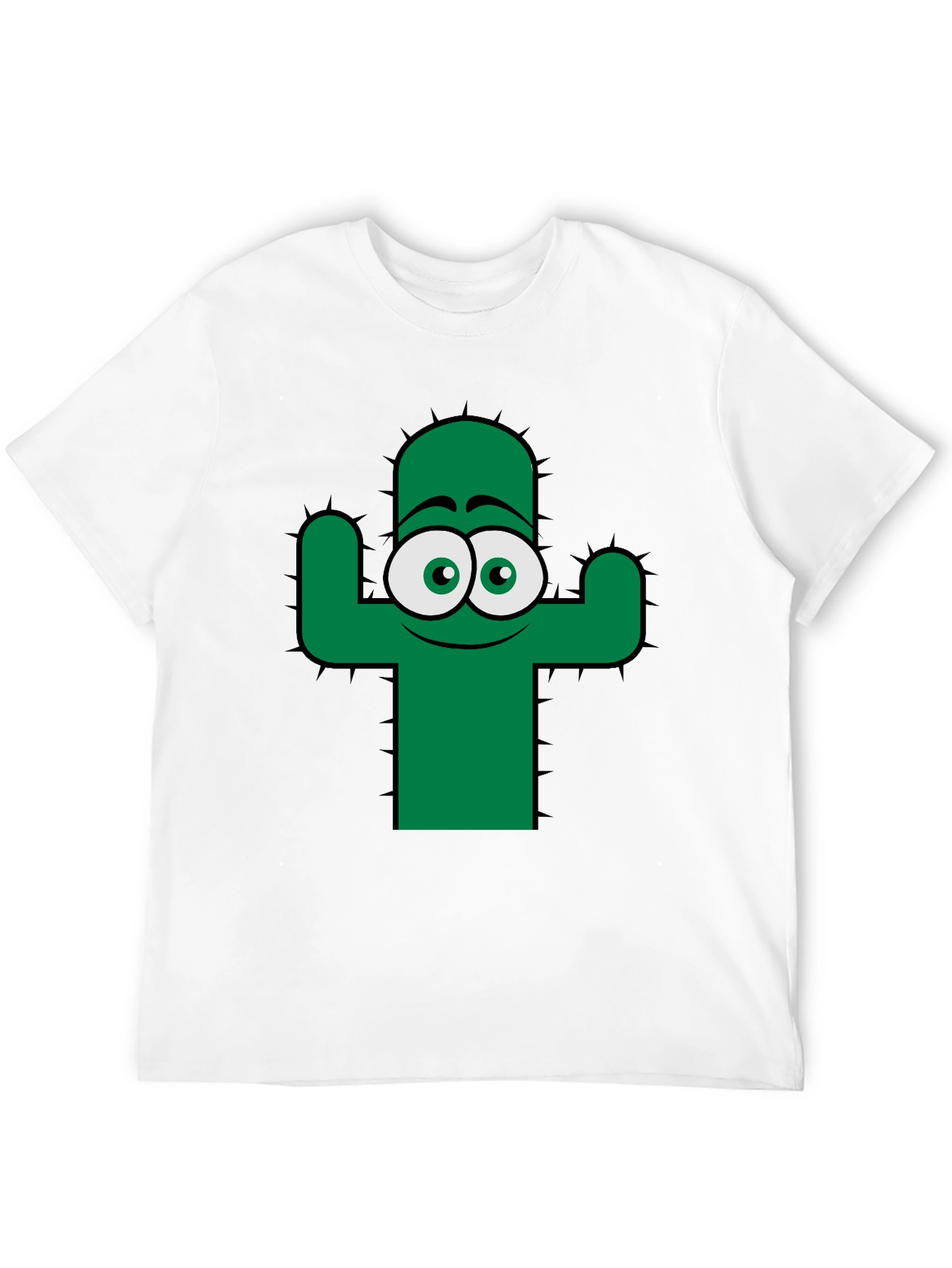 Funny Cactus Graphic Tee - Black Cotton T-Shirt