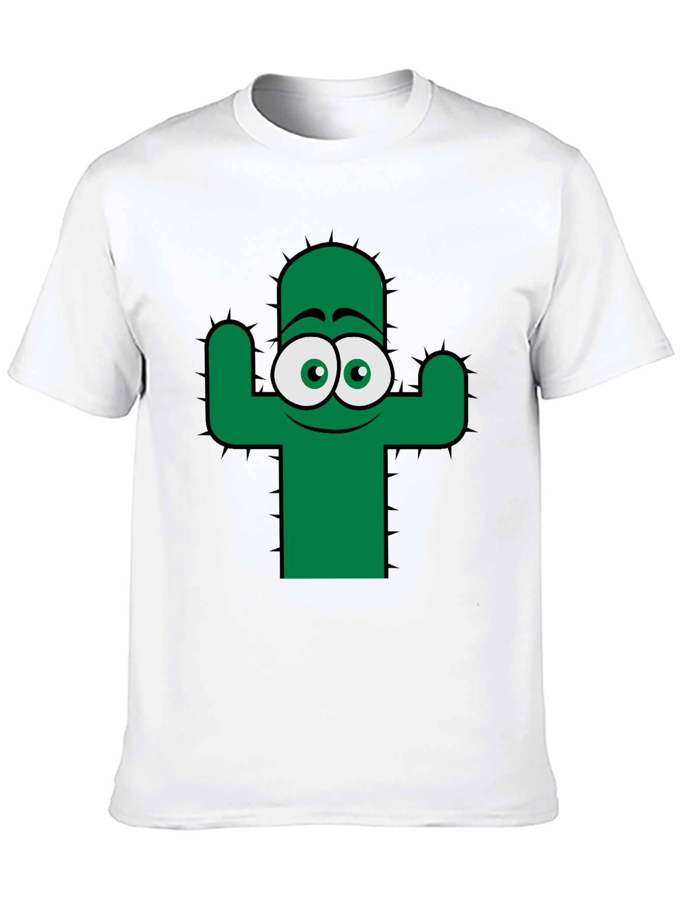 Funny Cactus Graphic Tee - Black Cotton T-Shirt