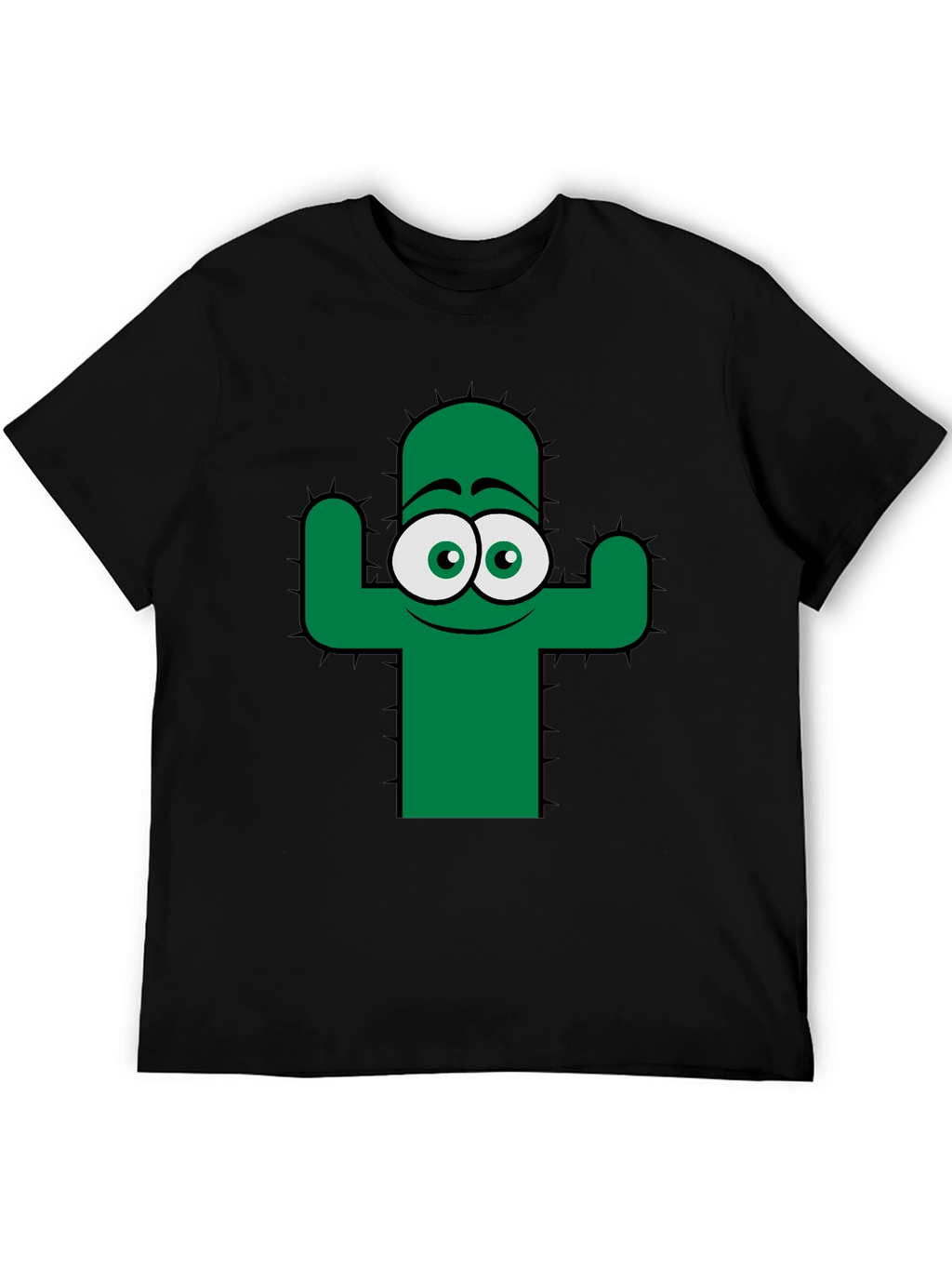 Funny Cactus Graphic Tee - Black Cotton T-Shirt