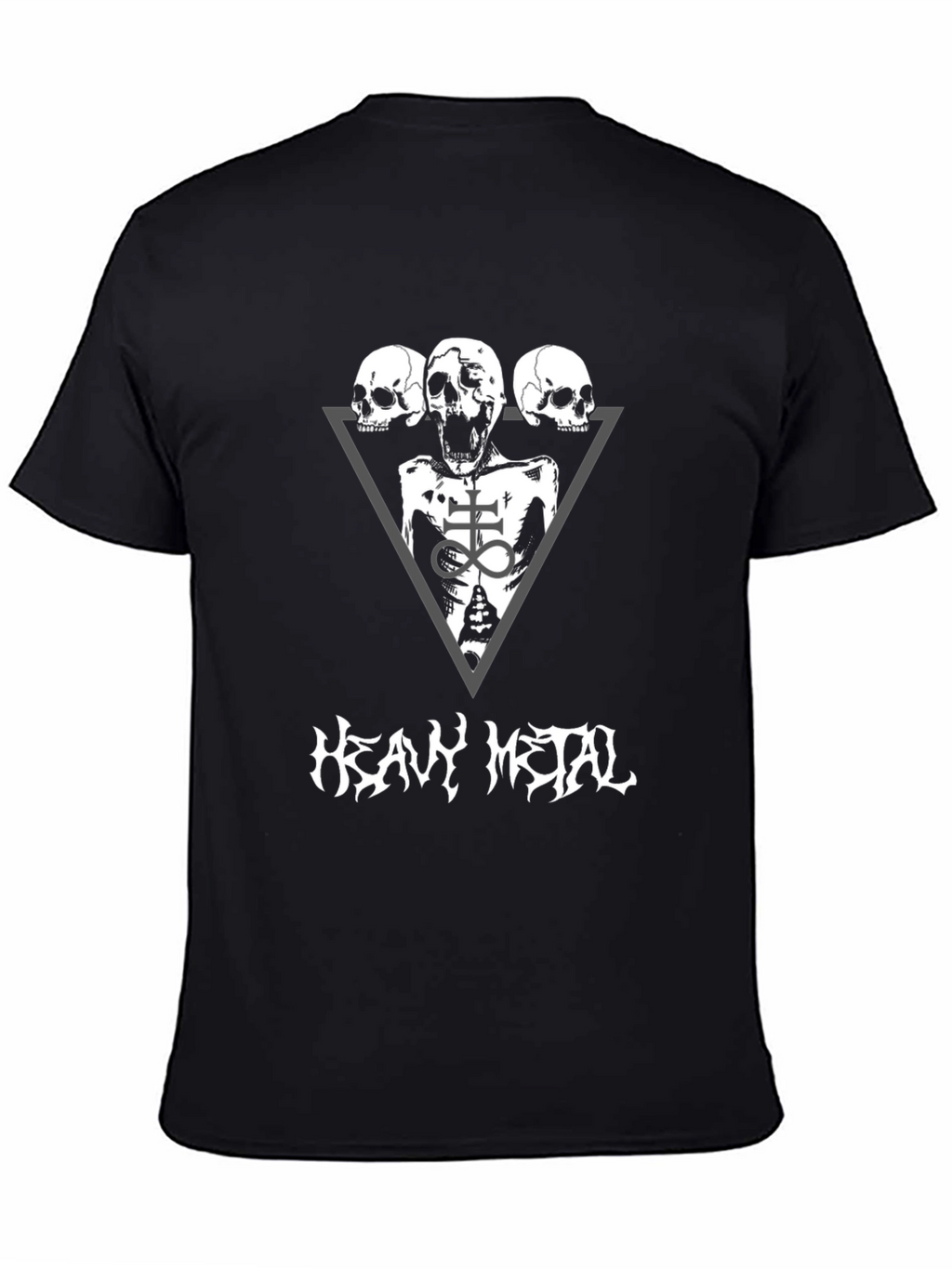 Black Heavy Metal Skeleton T-Shirt