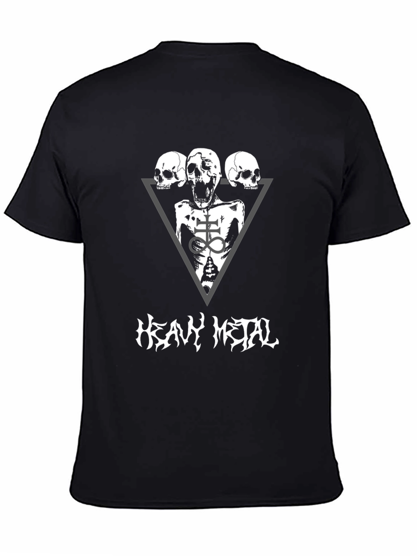 Black Heavy Metal Skeleton T-Shirt