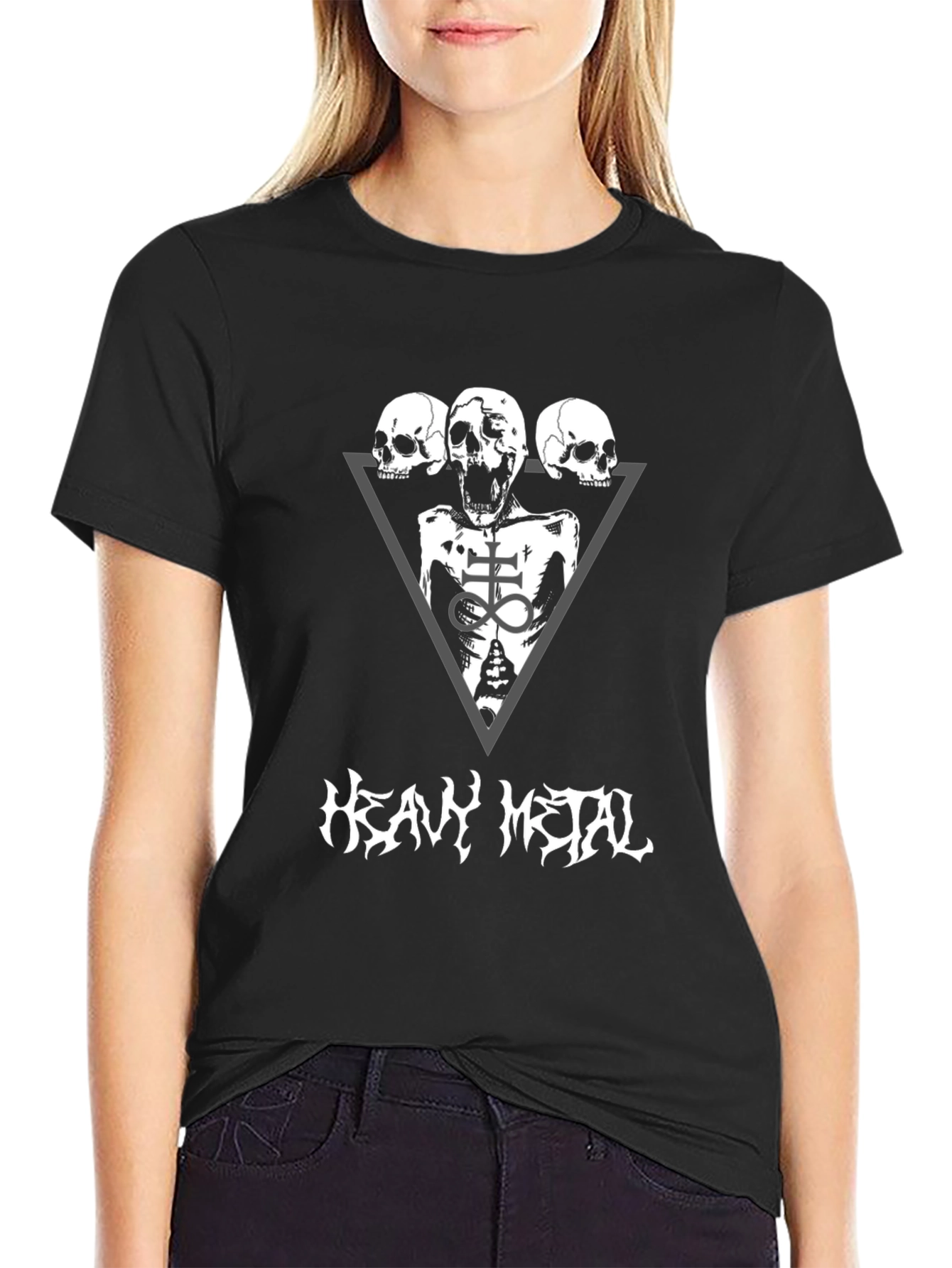 Black Heavy Metal Skeleton T-Shirt