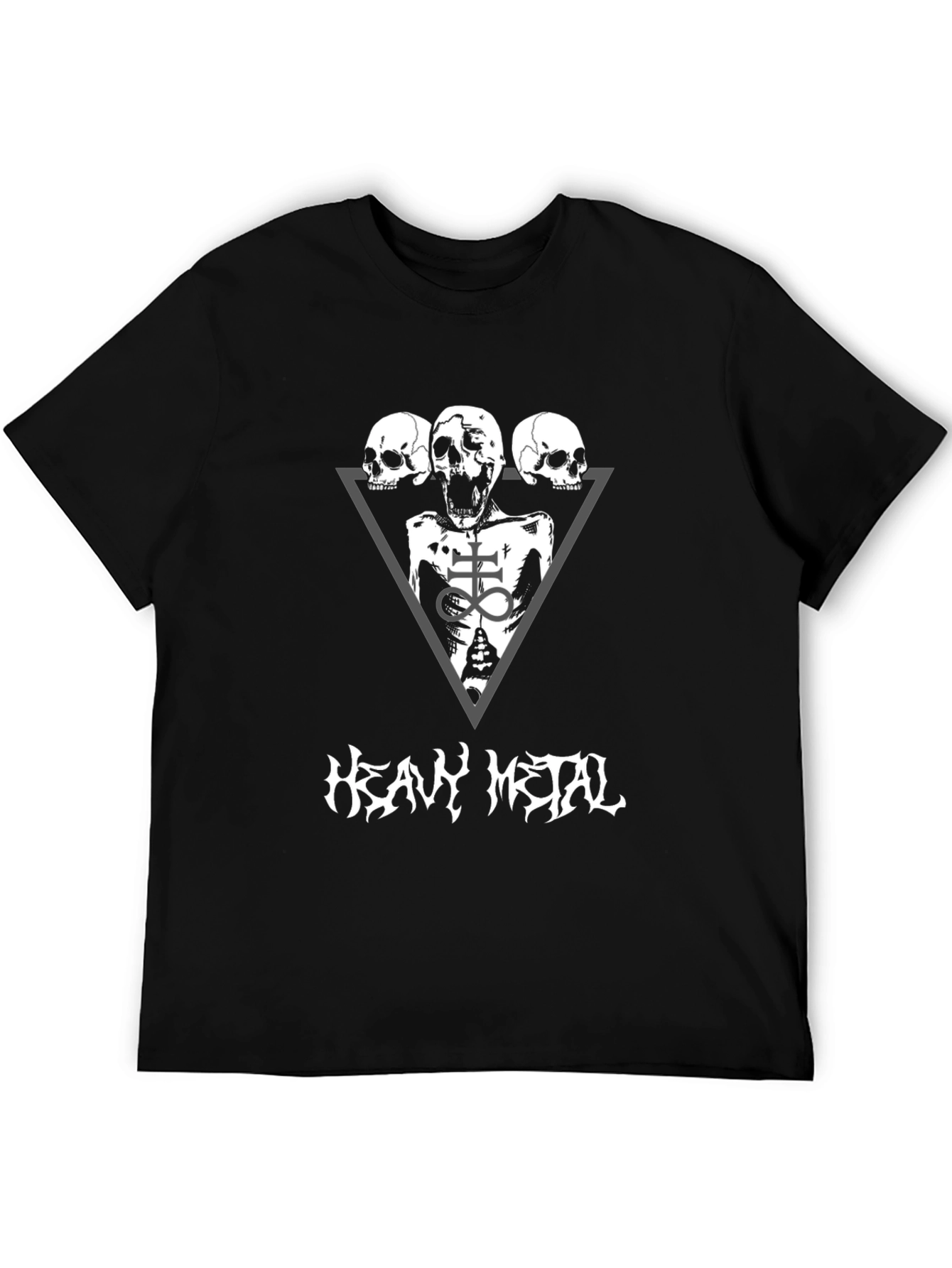 Black Heavy Metal Skeleton T-Shirt