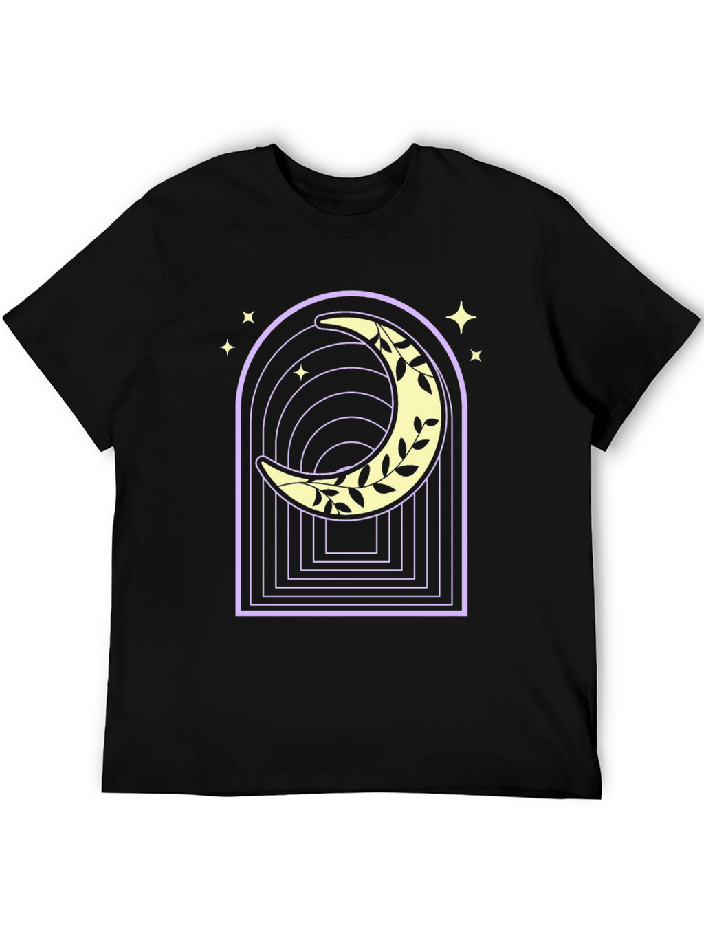 Moon & Vines Graphic Tee - Black Cotton