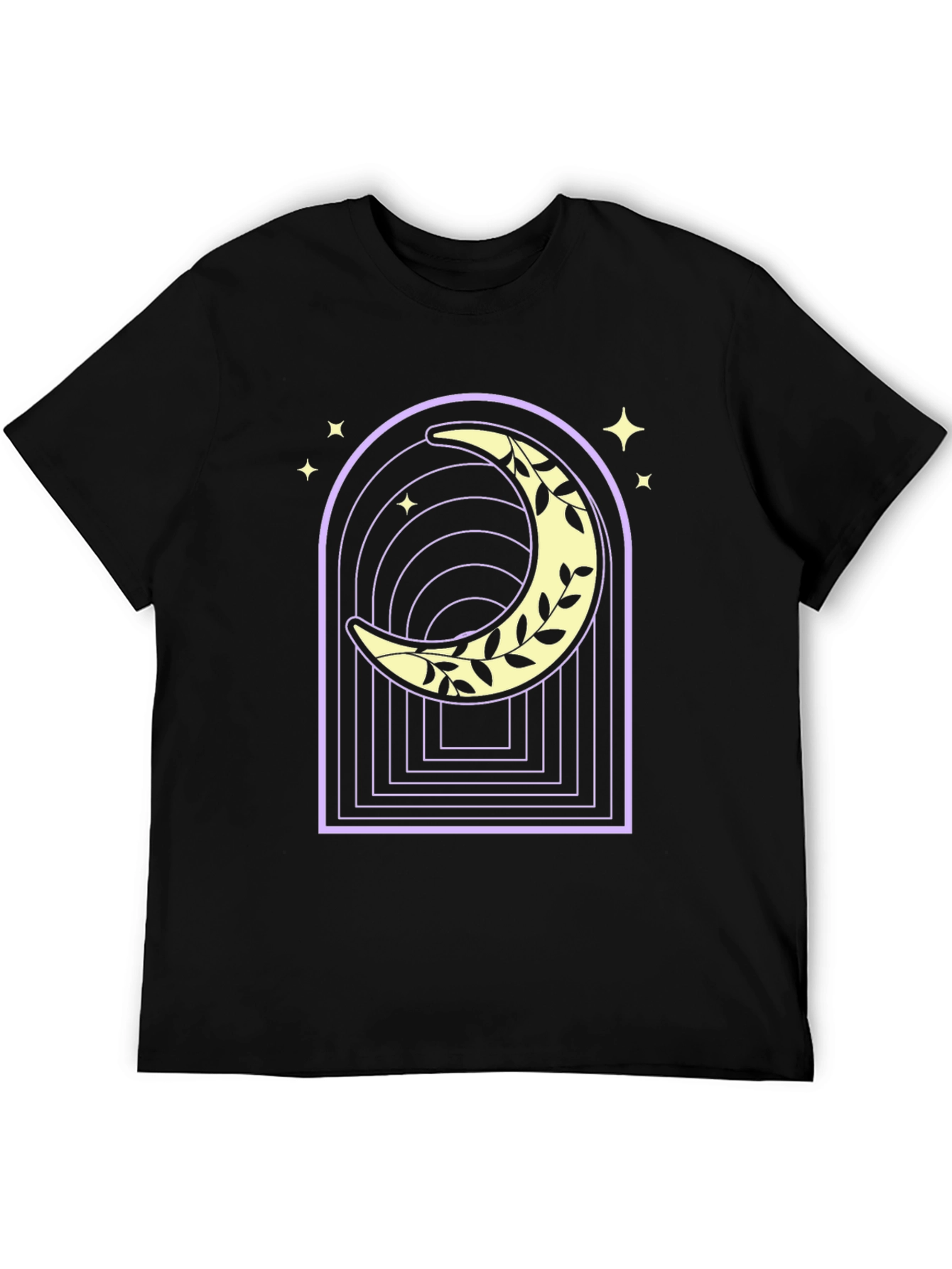 Moon & Vines Graphic Tee - Black Cotton