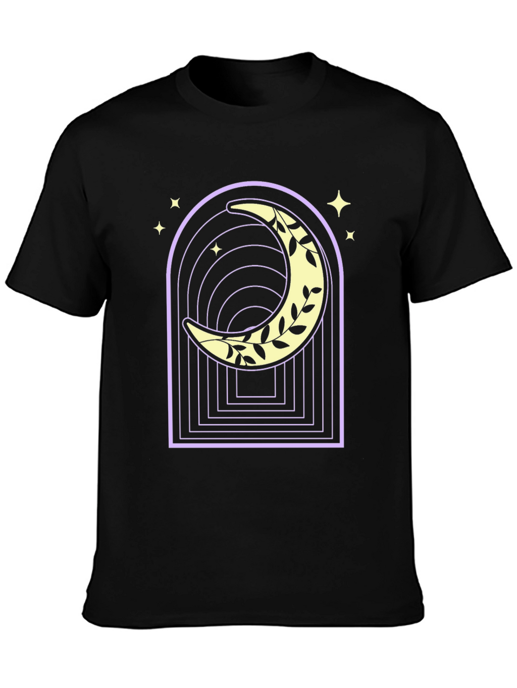 Moon & Vines Graphic Tee - Black Cotton
