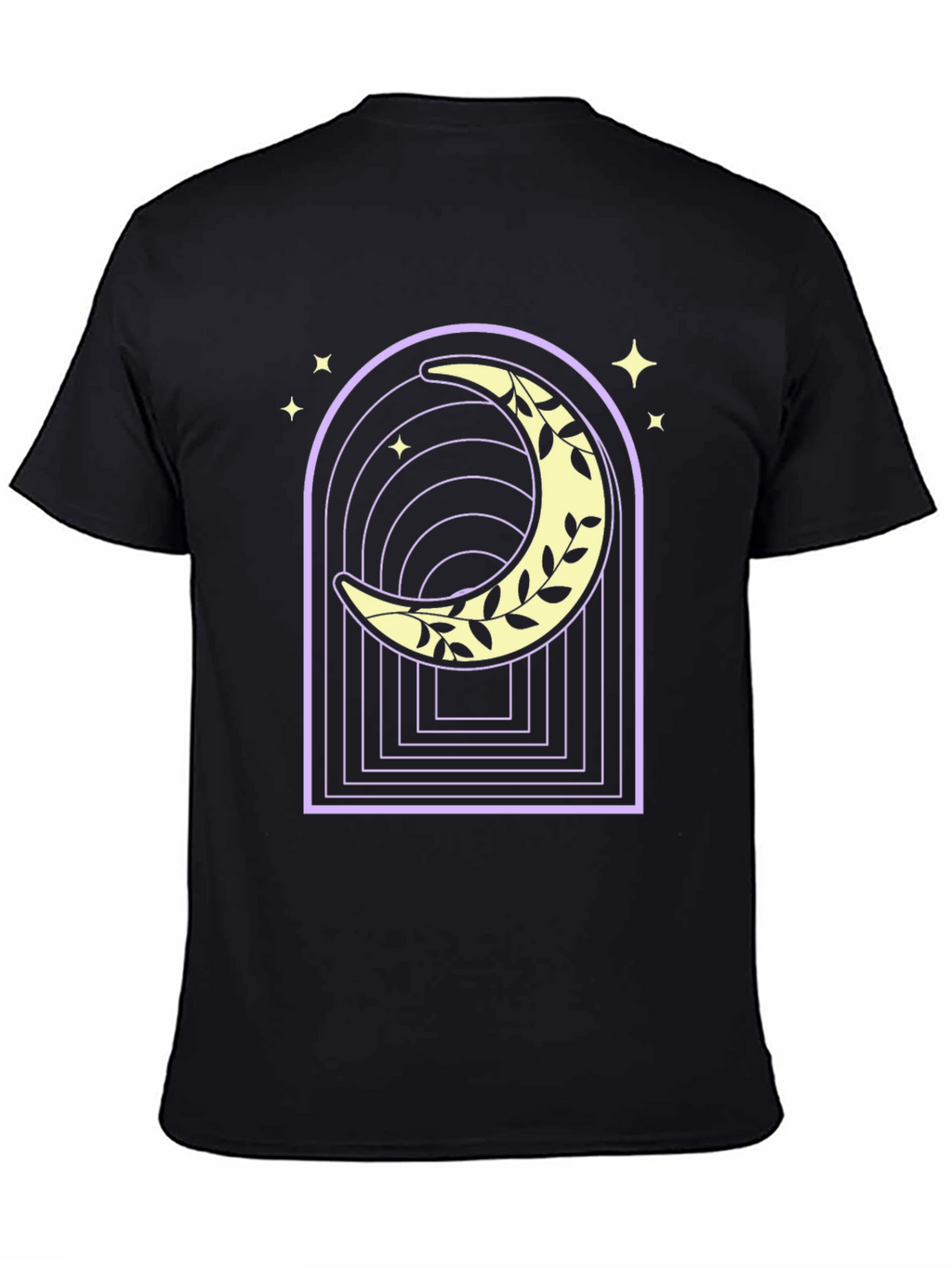 Moon & Vines Graphic Tee - Black Cotton