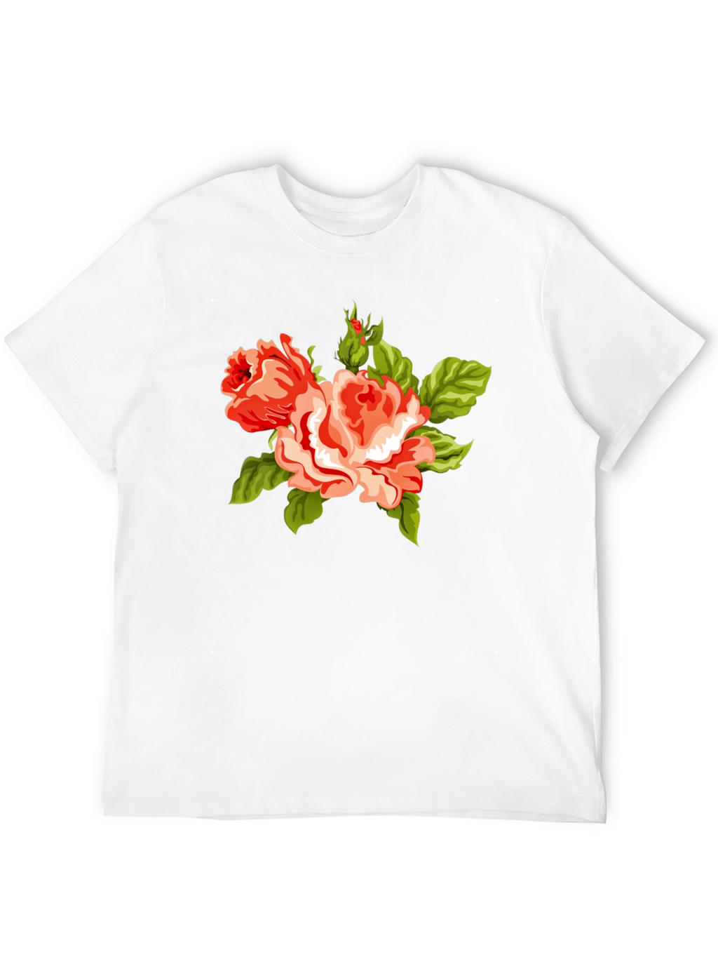 Floral Roses Graphic Black Tee