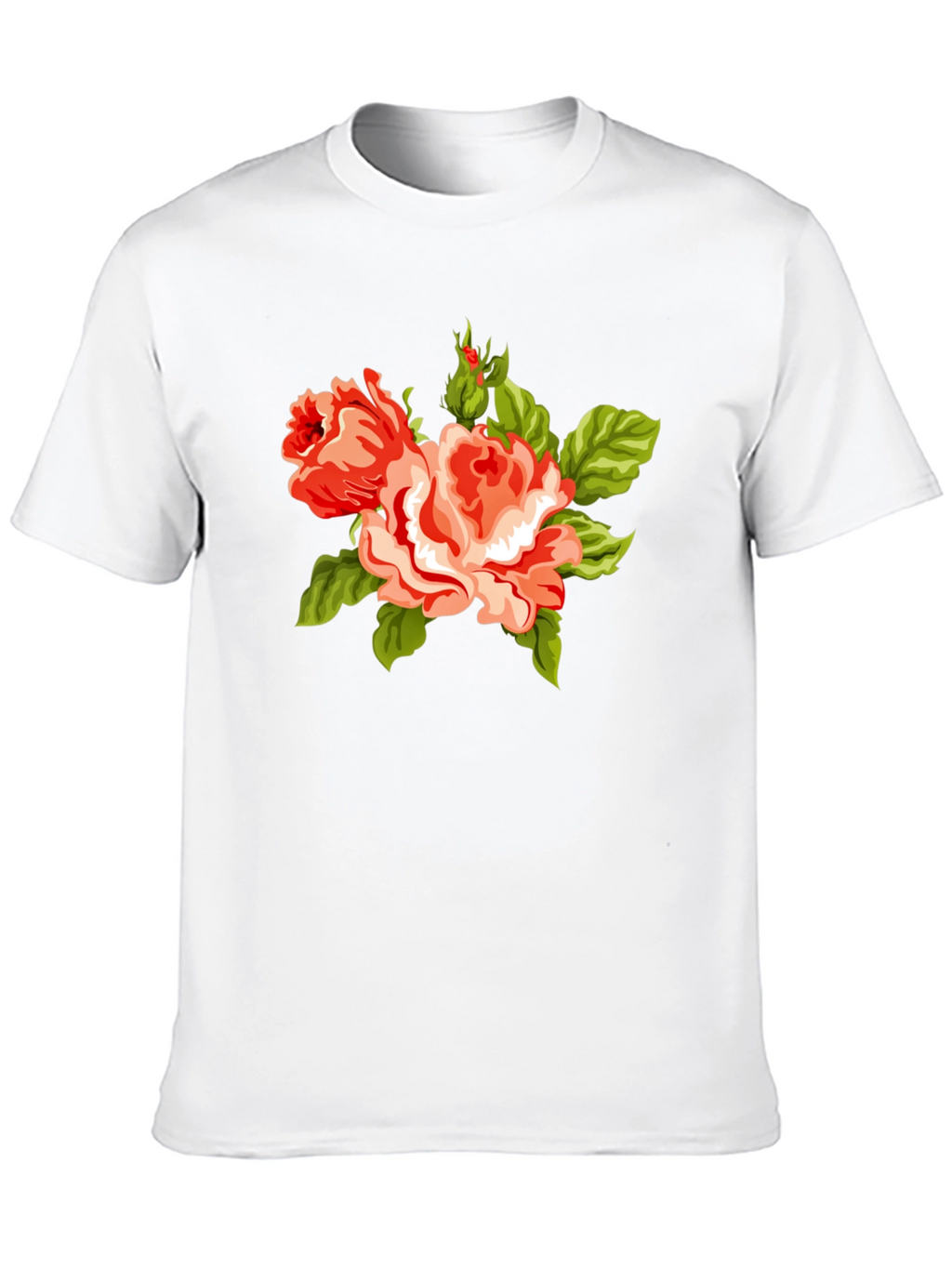 Floral Roses Graphic Black Tee