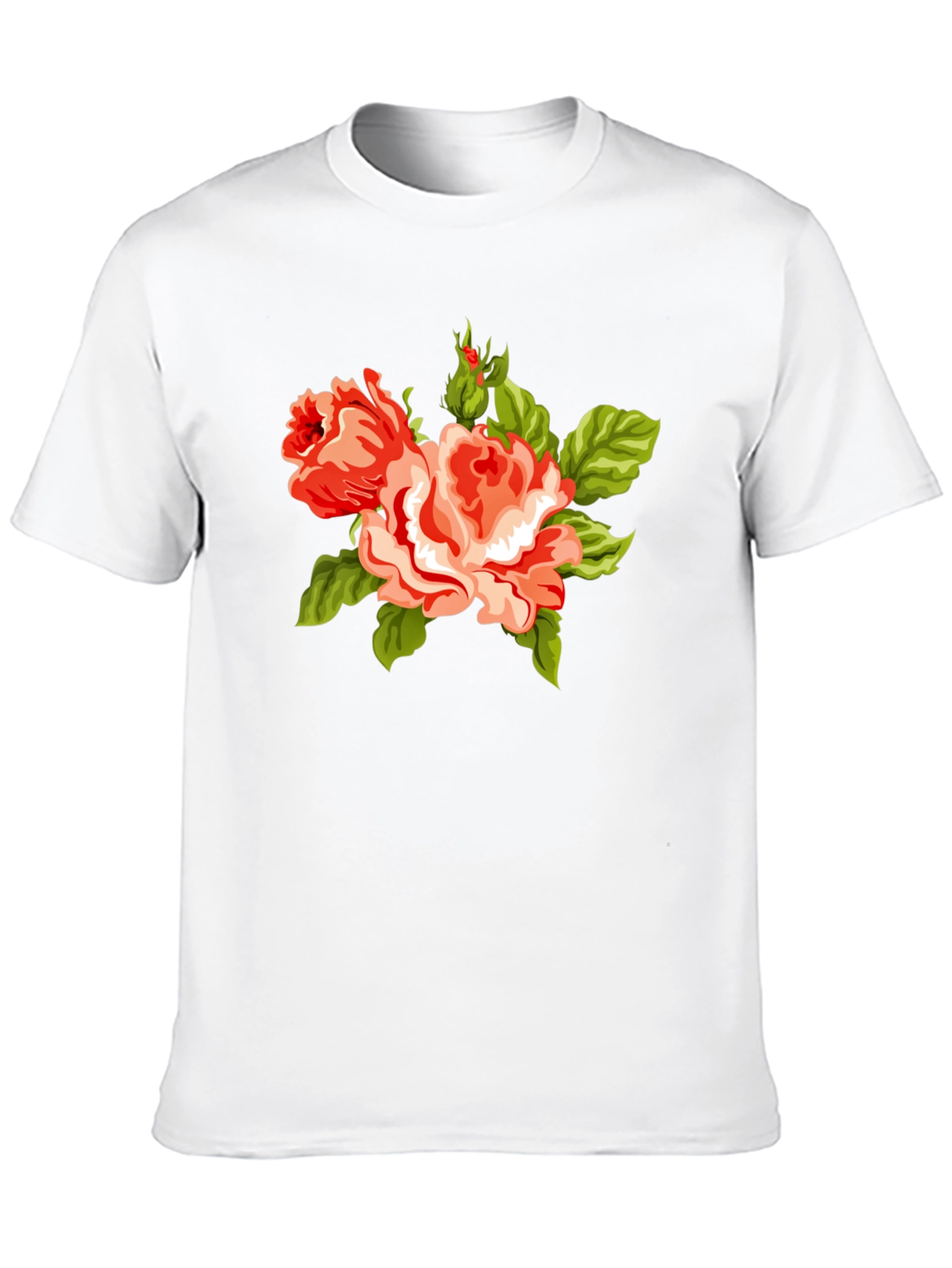 Floral Roses Graphic Black Tee