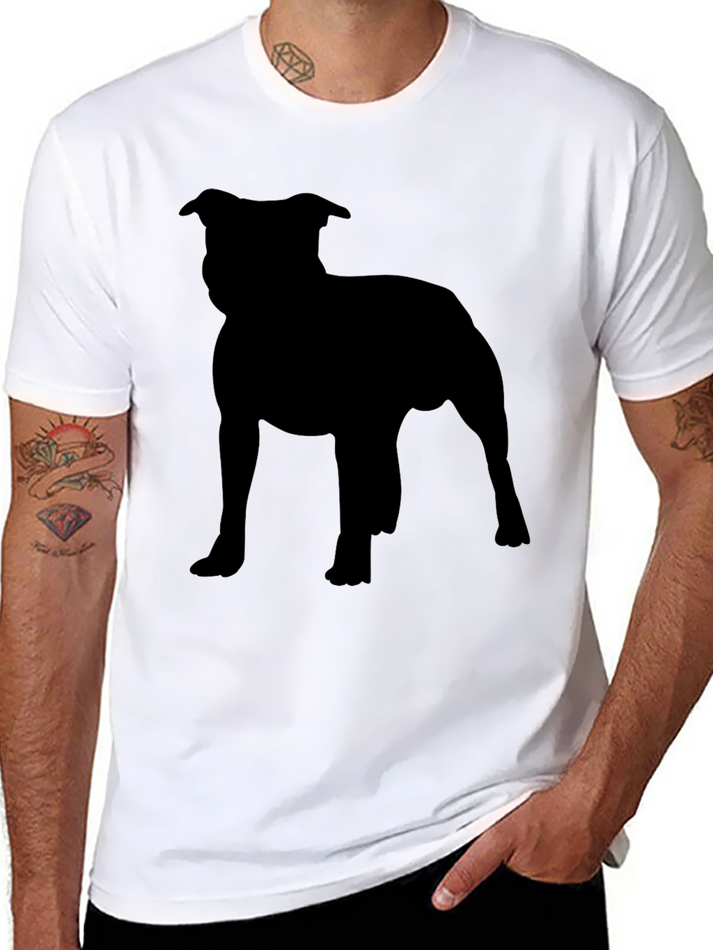 Staffordshire Bull Terrier Silhouette Graphic Tee