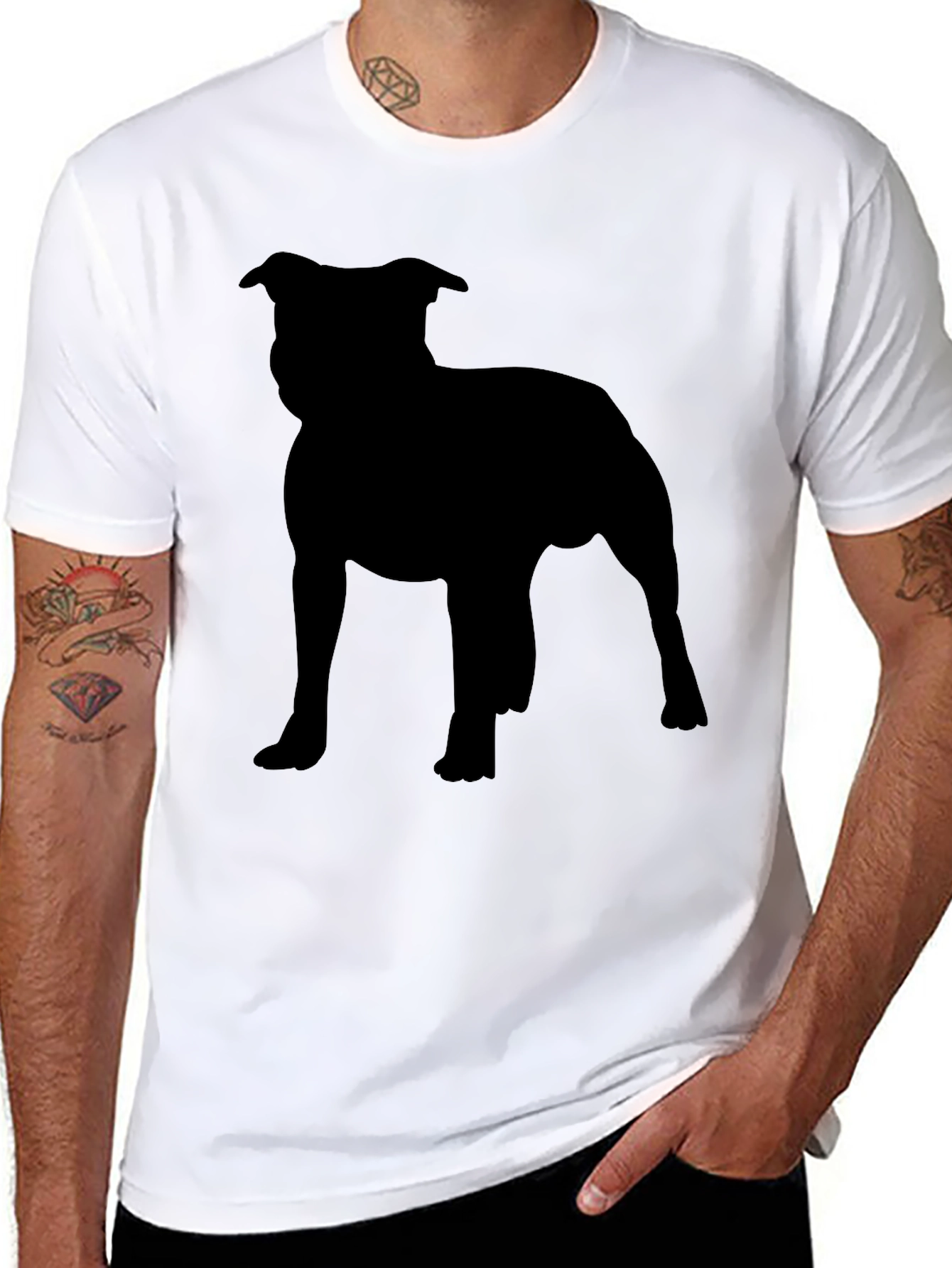 Staffordshire Bull Terrier Silhouette Graphic Tee