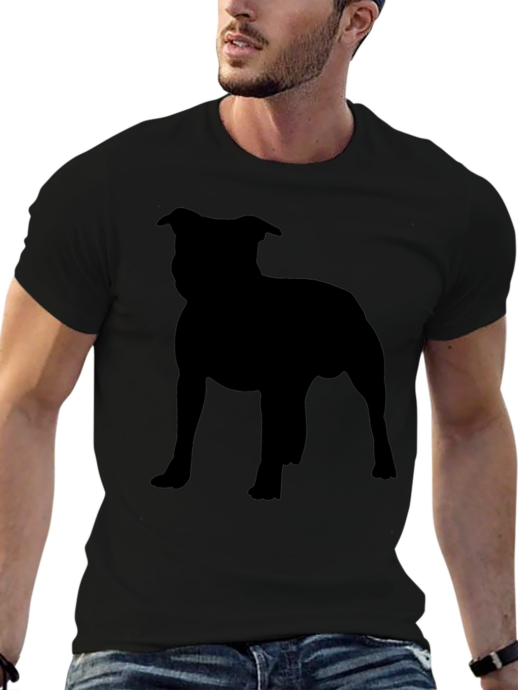 Staffordshire Bull Terrier Silhouette Graphic Tee