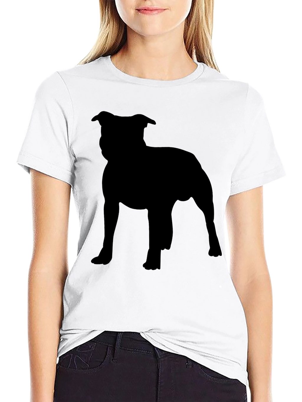 Staffordshire Bull Terrier Silhouette Graphic Tee