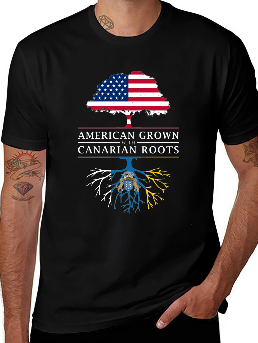American Grown with Canarian Roots Graphic Tee