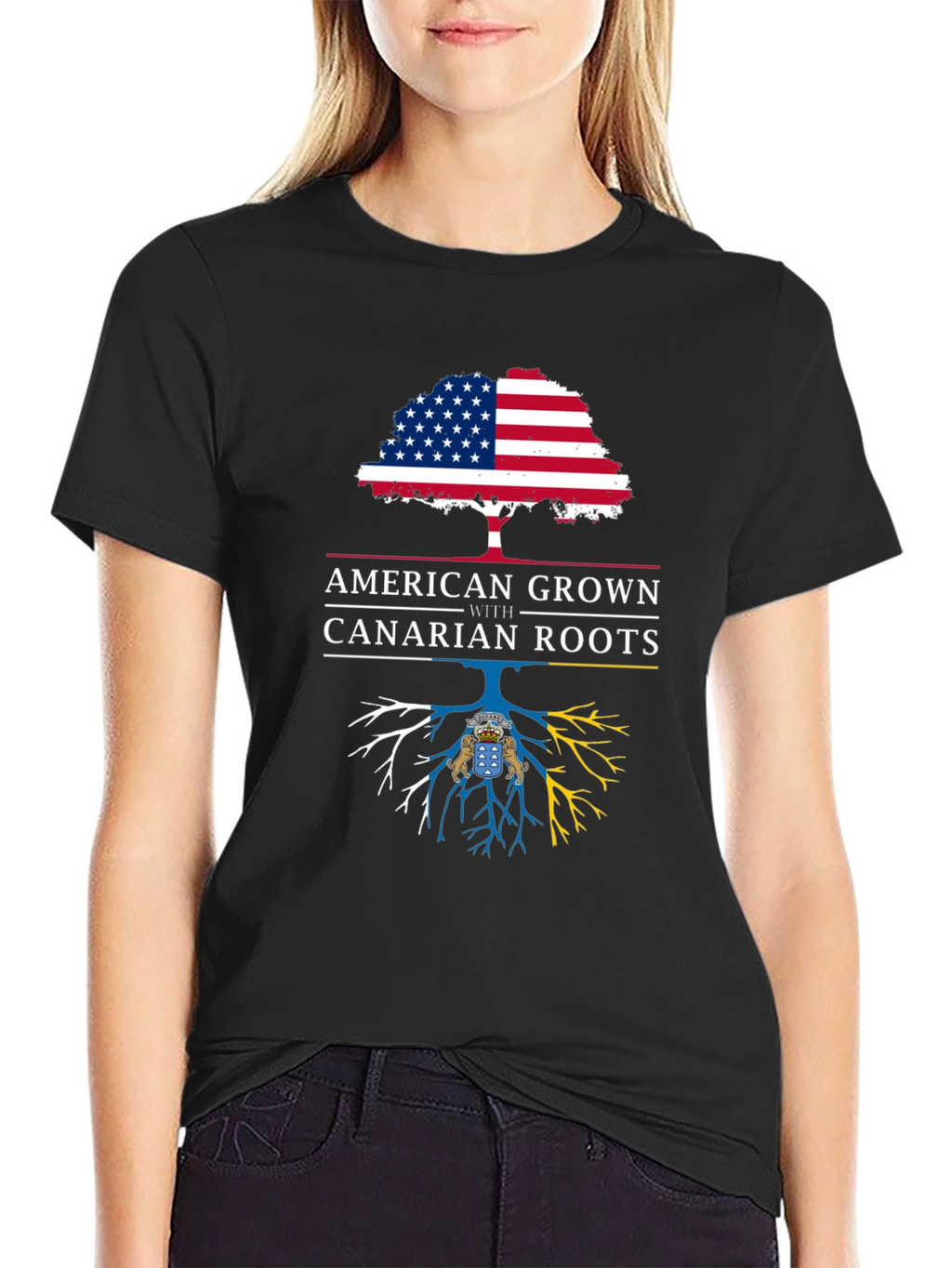 American Grown with Canarian Roots Graphic Tee