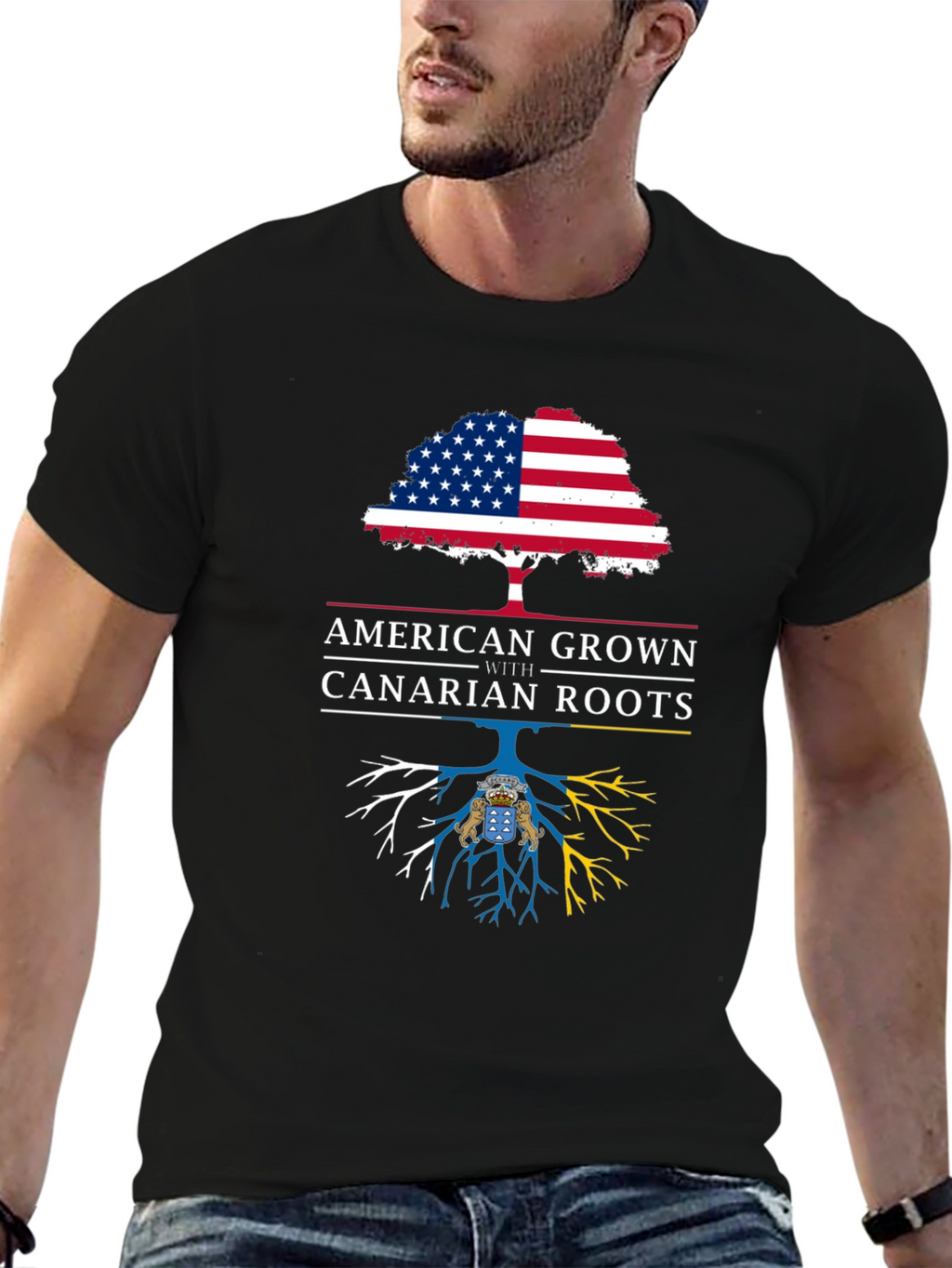 American Grown with Canarian Roots Graphic Tee