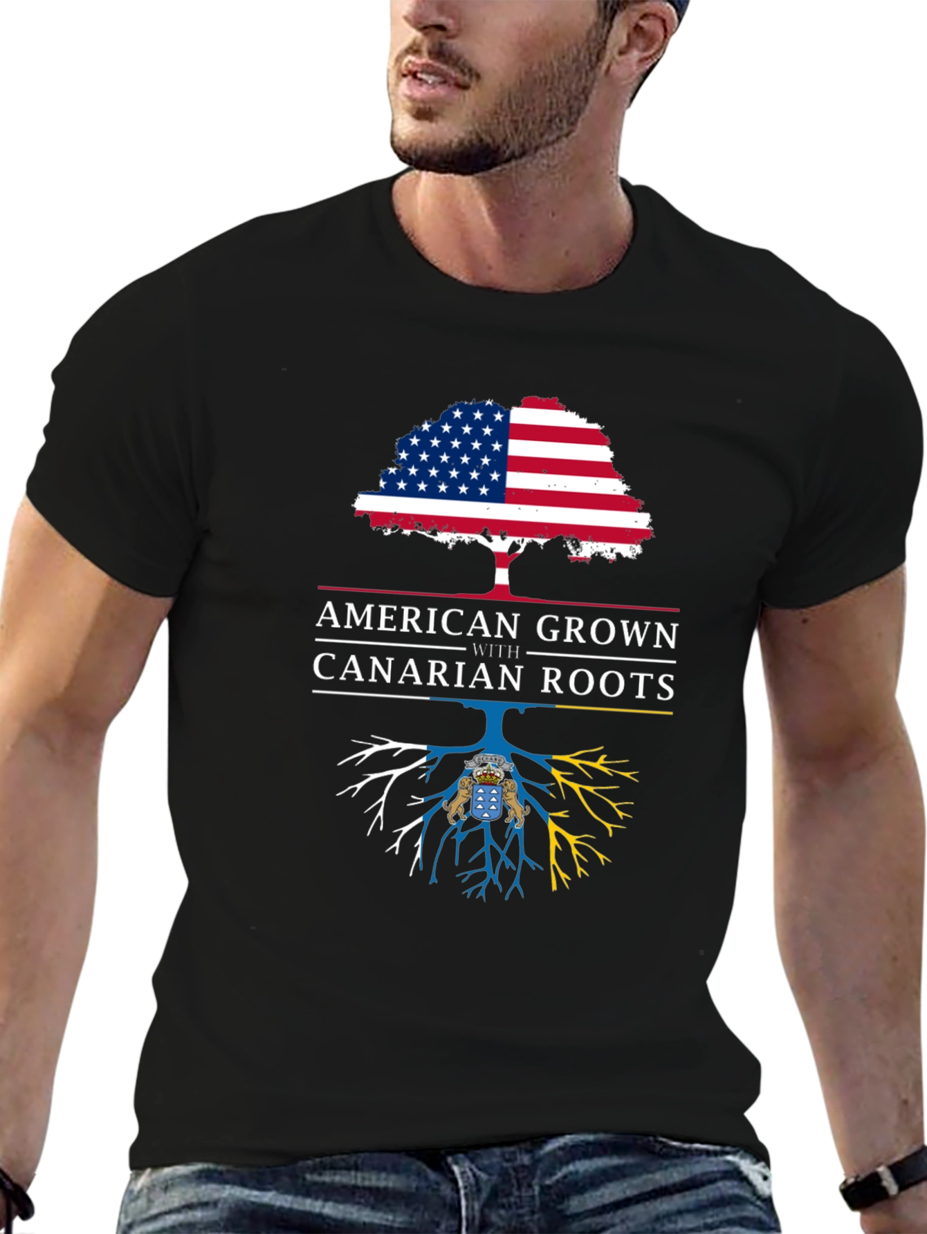 American Grown with Canarian Roots Graphic Tee