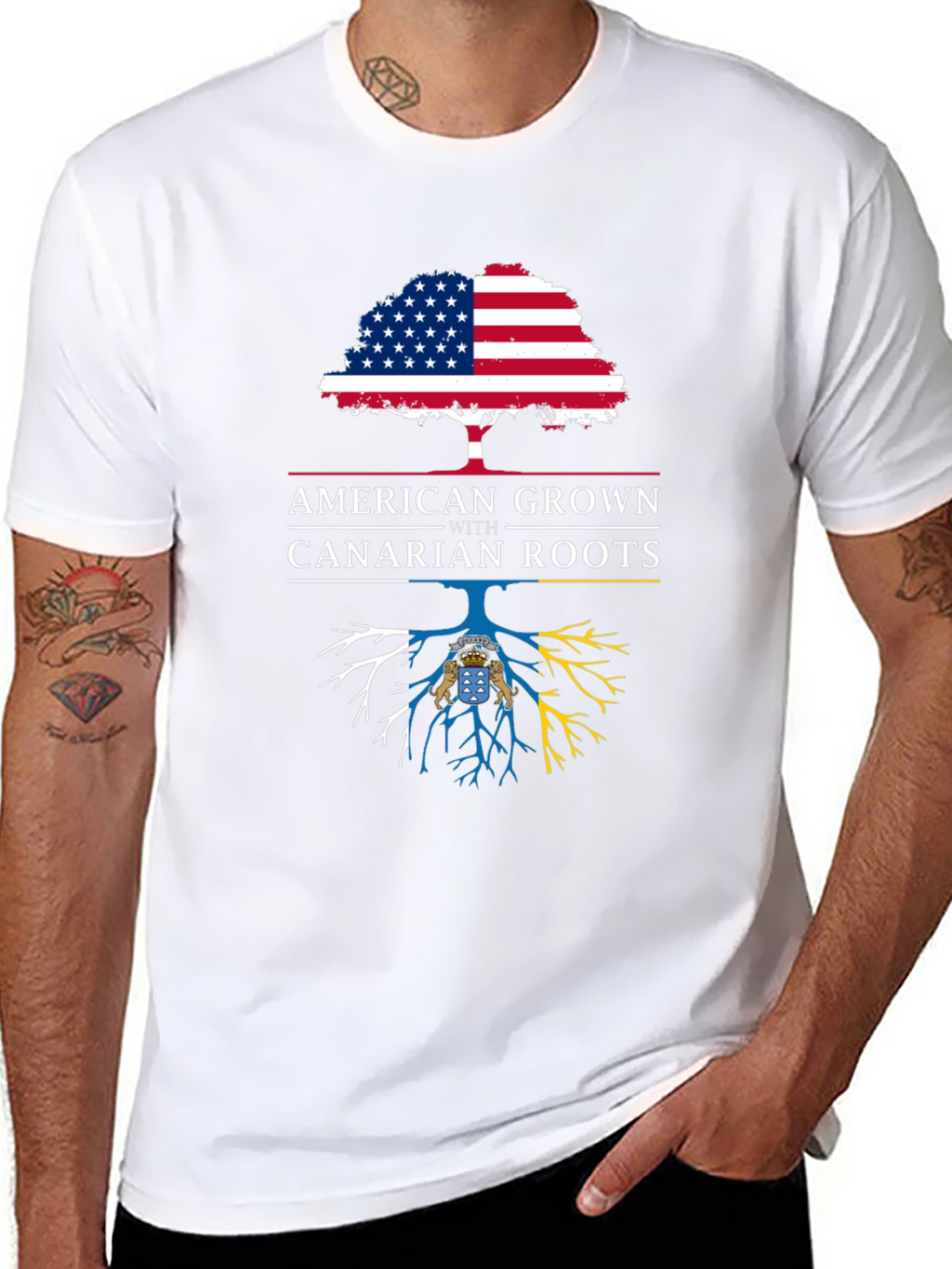 American Grown with Canarian Roots Graphic Tee