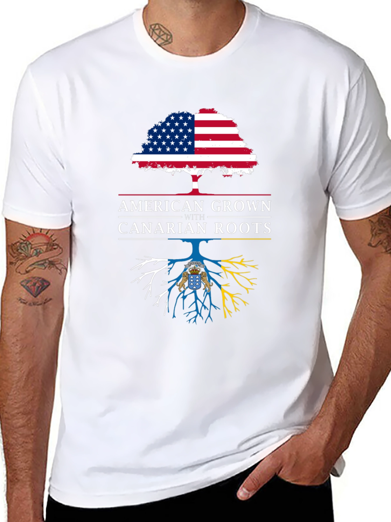 American Grown with Canarian Roots Graphic Tee