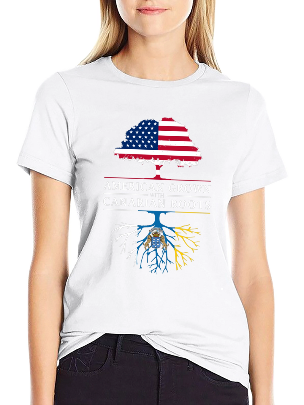 American Grown with Canarian Roots Graphic Tee
