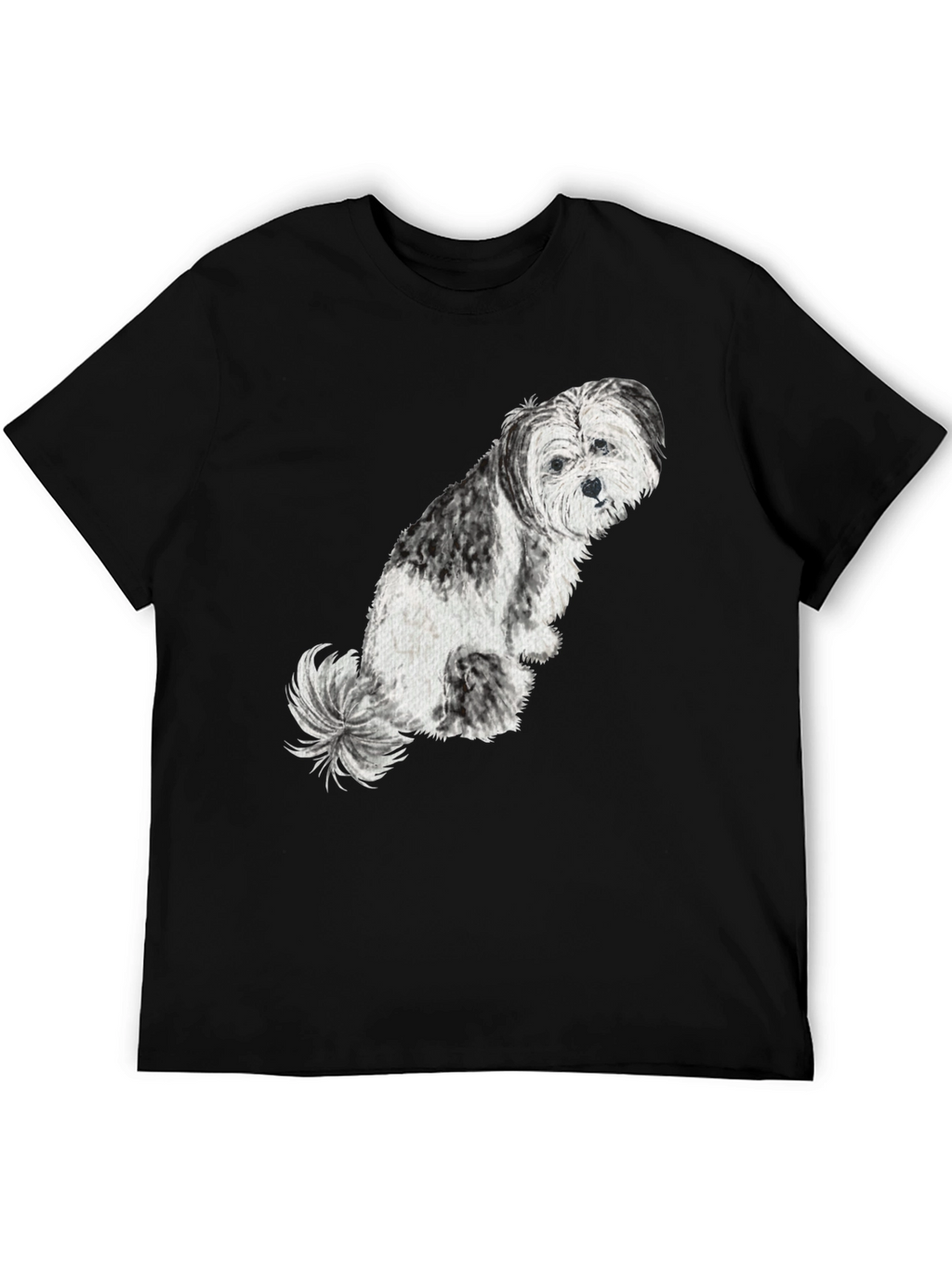 Dog Graphic Tee - Black Casual T-Shirt