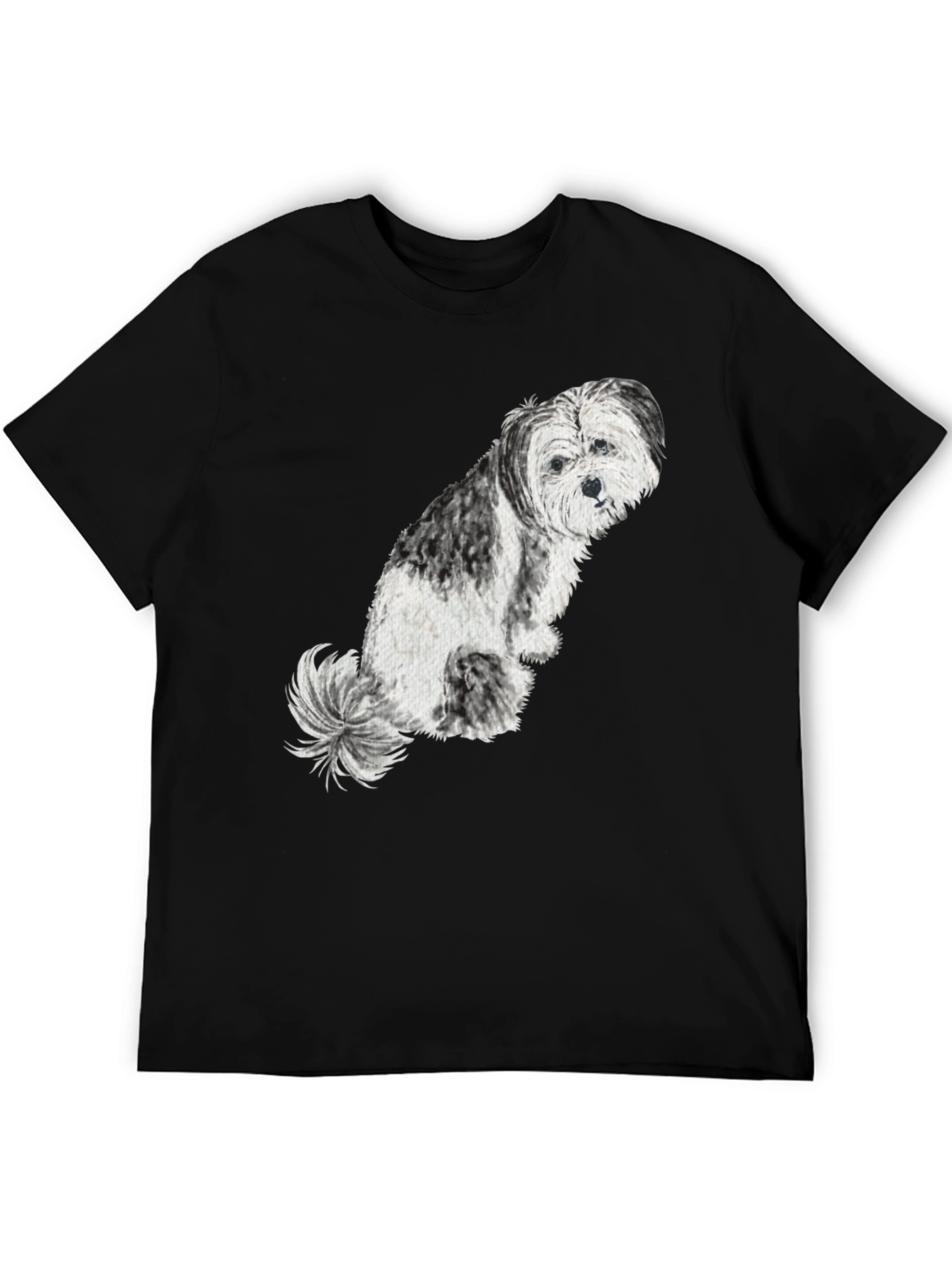 Dog Graphic Tee - Black Casual T-Shirt