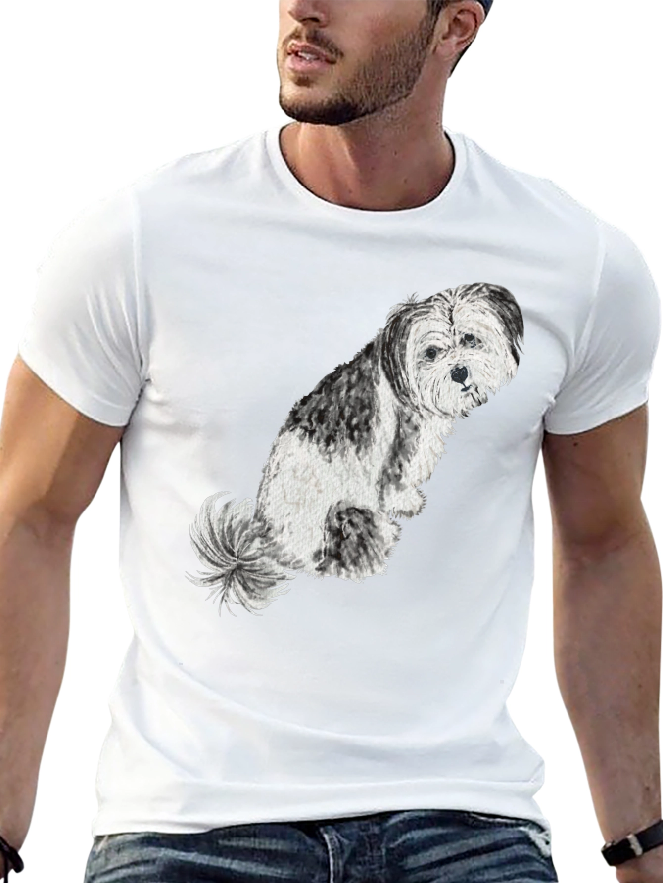 Dog Graphic Tee - Black Casual T-Shirt