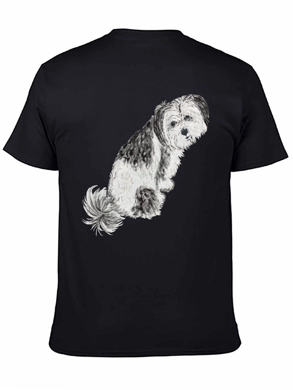 Dog Graphic Tee - Black Casual T-Shirt