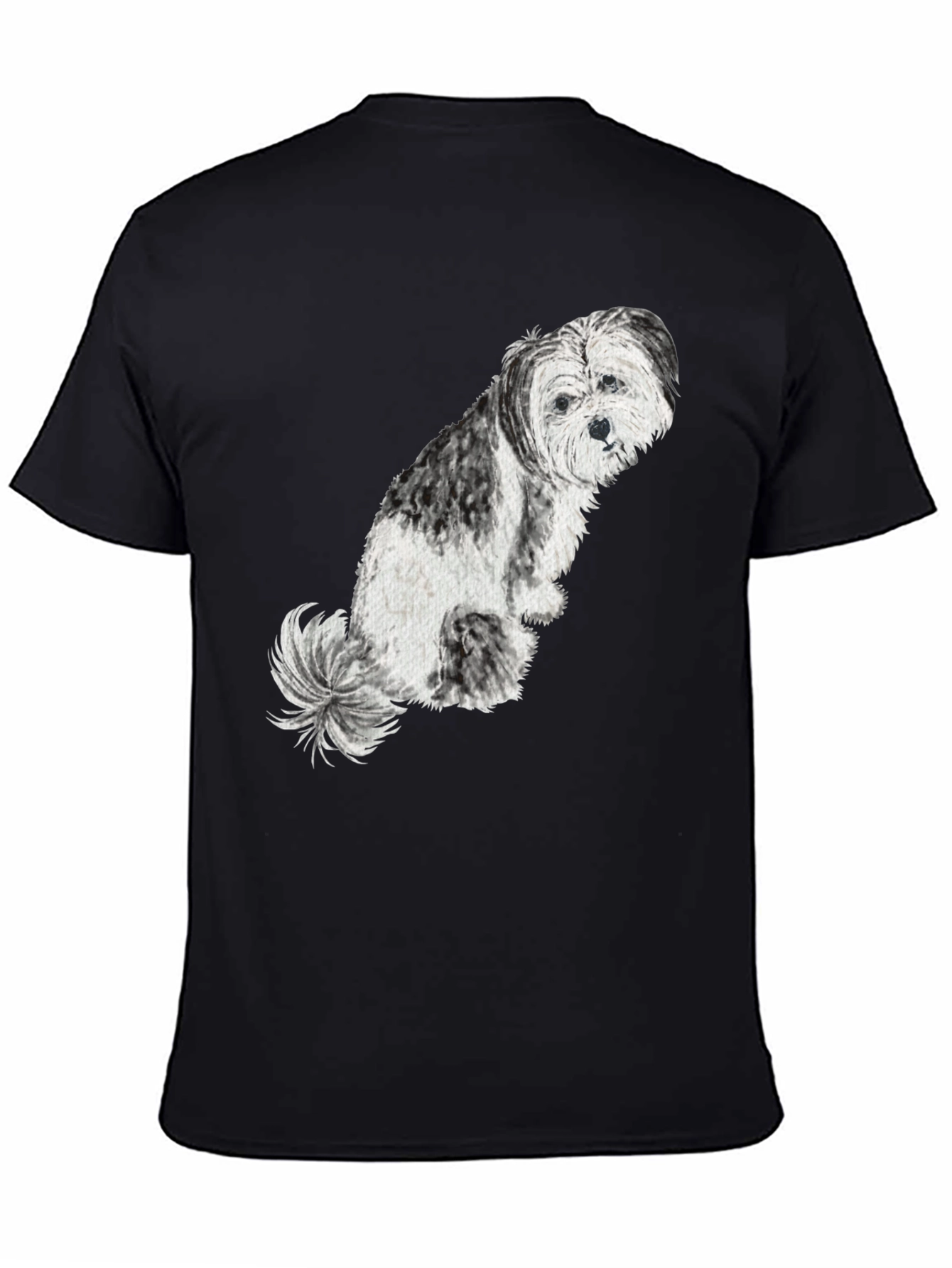 Dog Graphic Tee - Black Casual T-Shirt