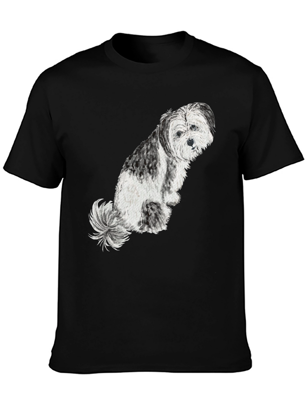 Dog Graphic Tee - Black Casual T-Shirt