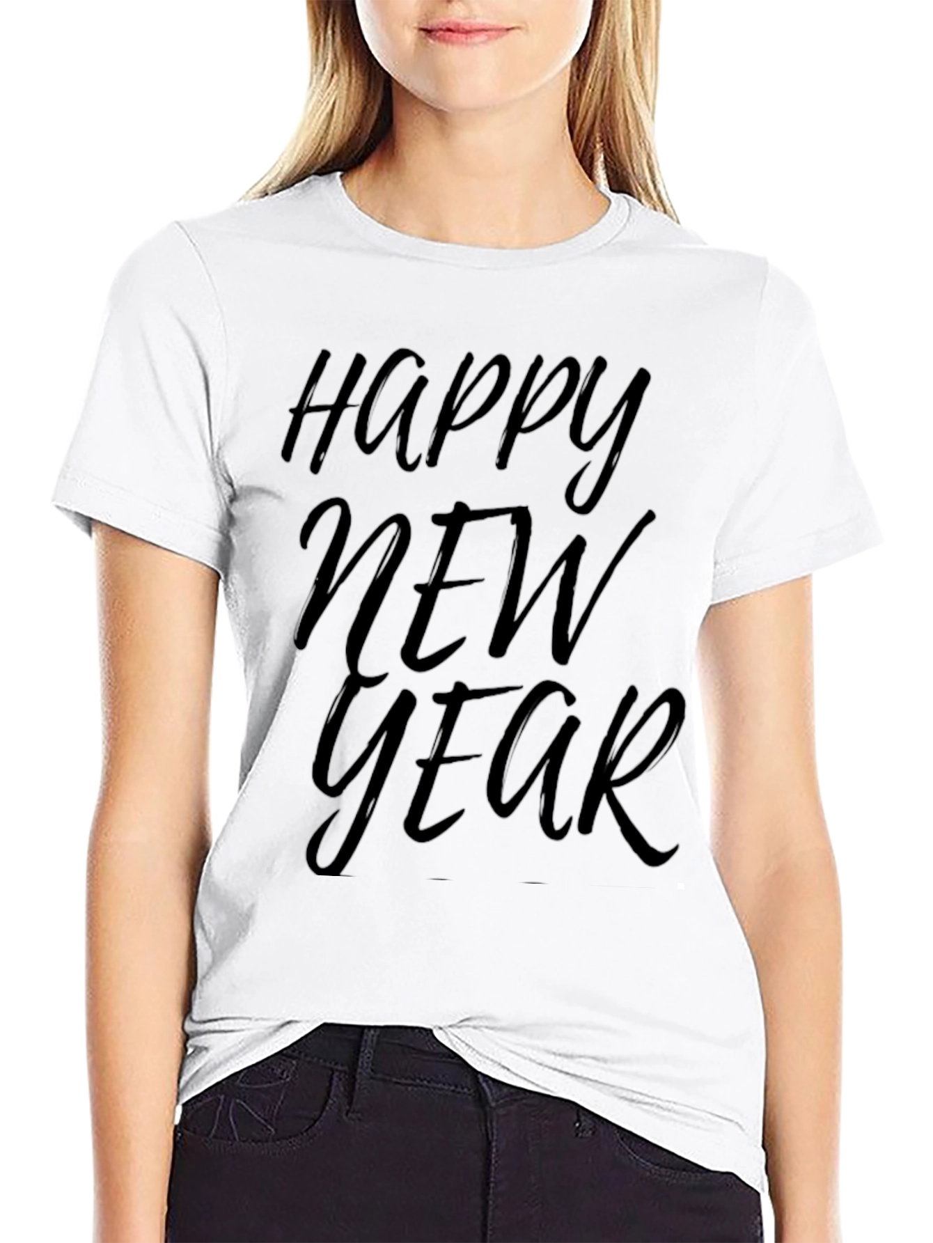 Happy New Year Graphic Tee - Black T-Shirt