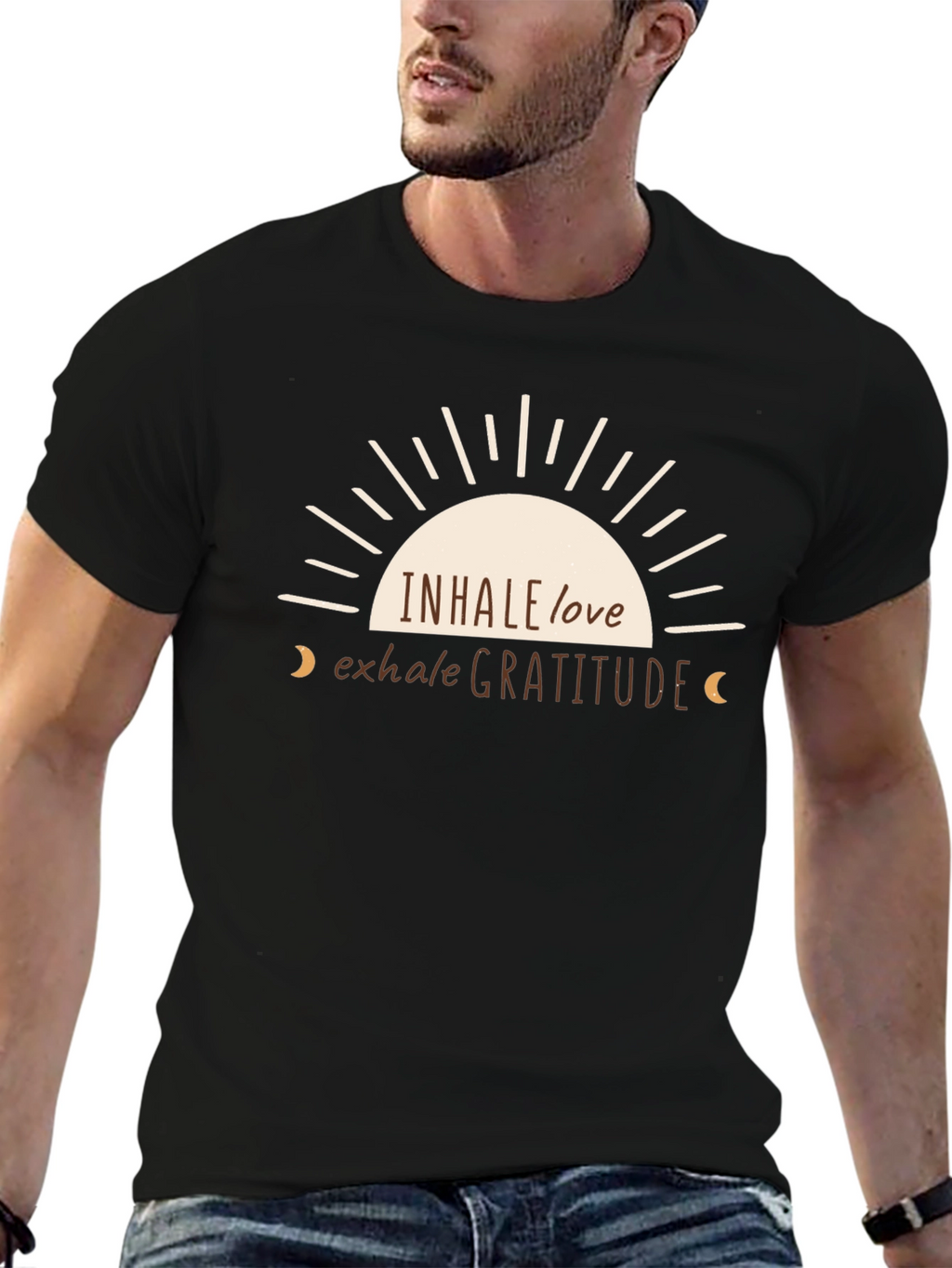 Inhale Love Exhale Gratitude Black T-Shirt