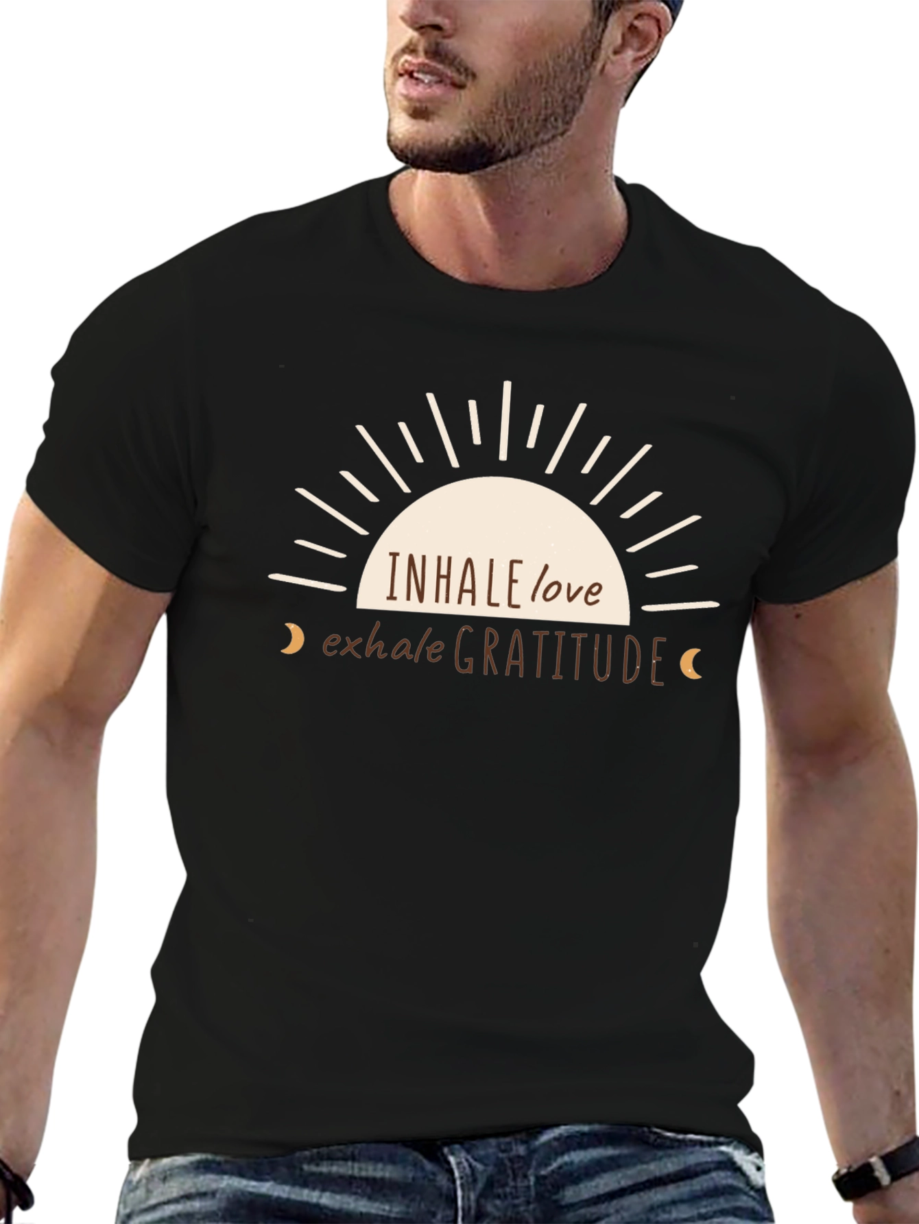 Inhale Love Exhale Gratitude Black T-Shirt