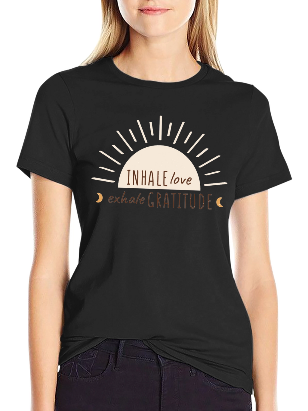 Inhale Love Exhale Gratitude Black T-Shirt
