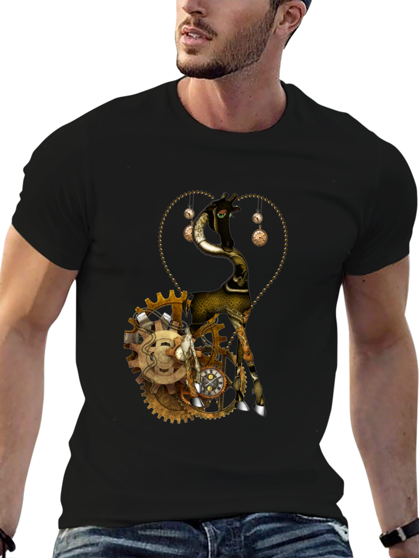 Steampunk Giraffe Graphic T-Shirt