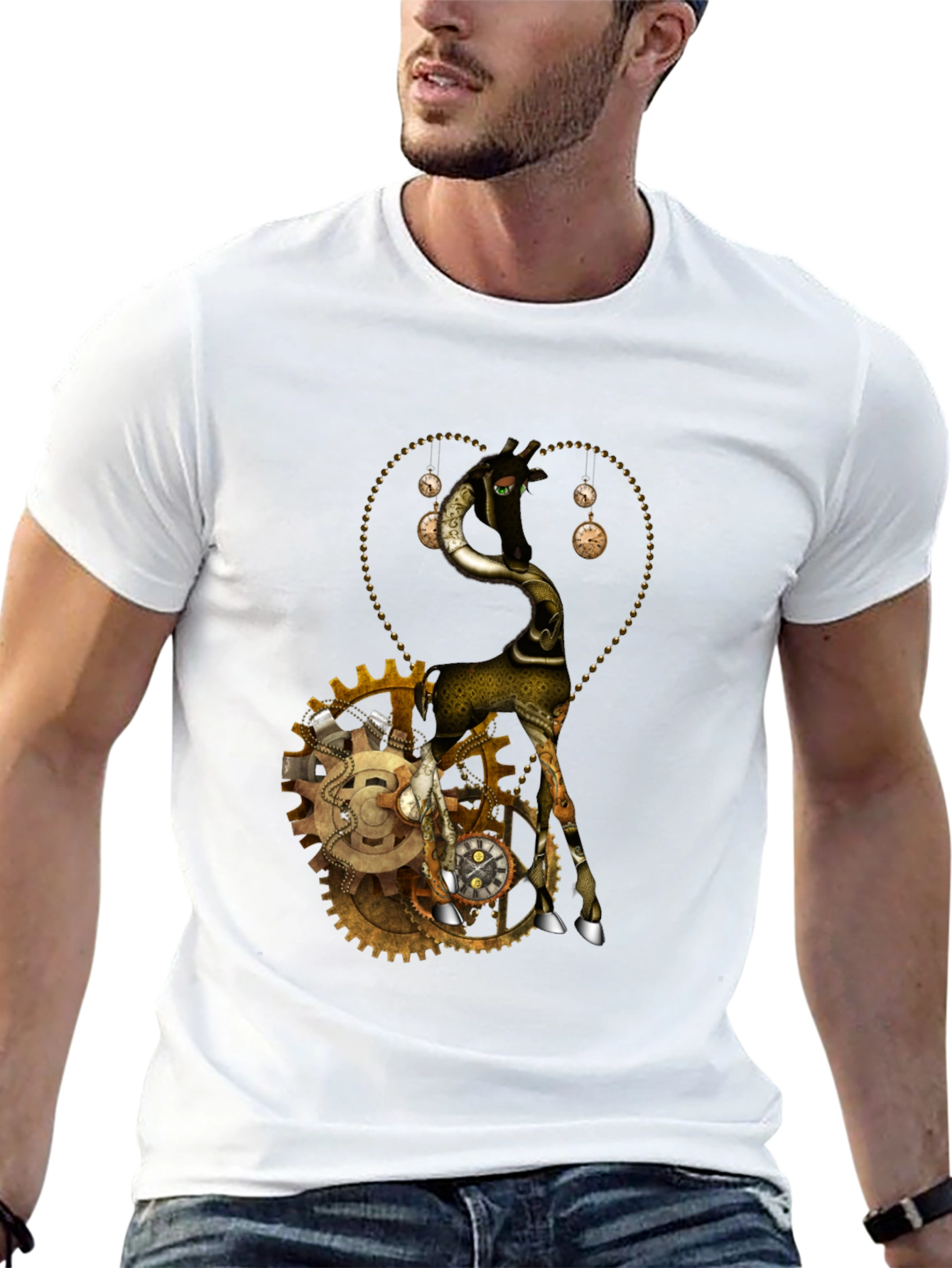 Steampunk Giraffe Graphic T-Shirt