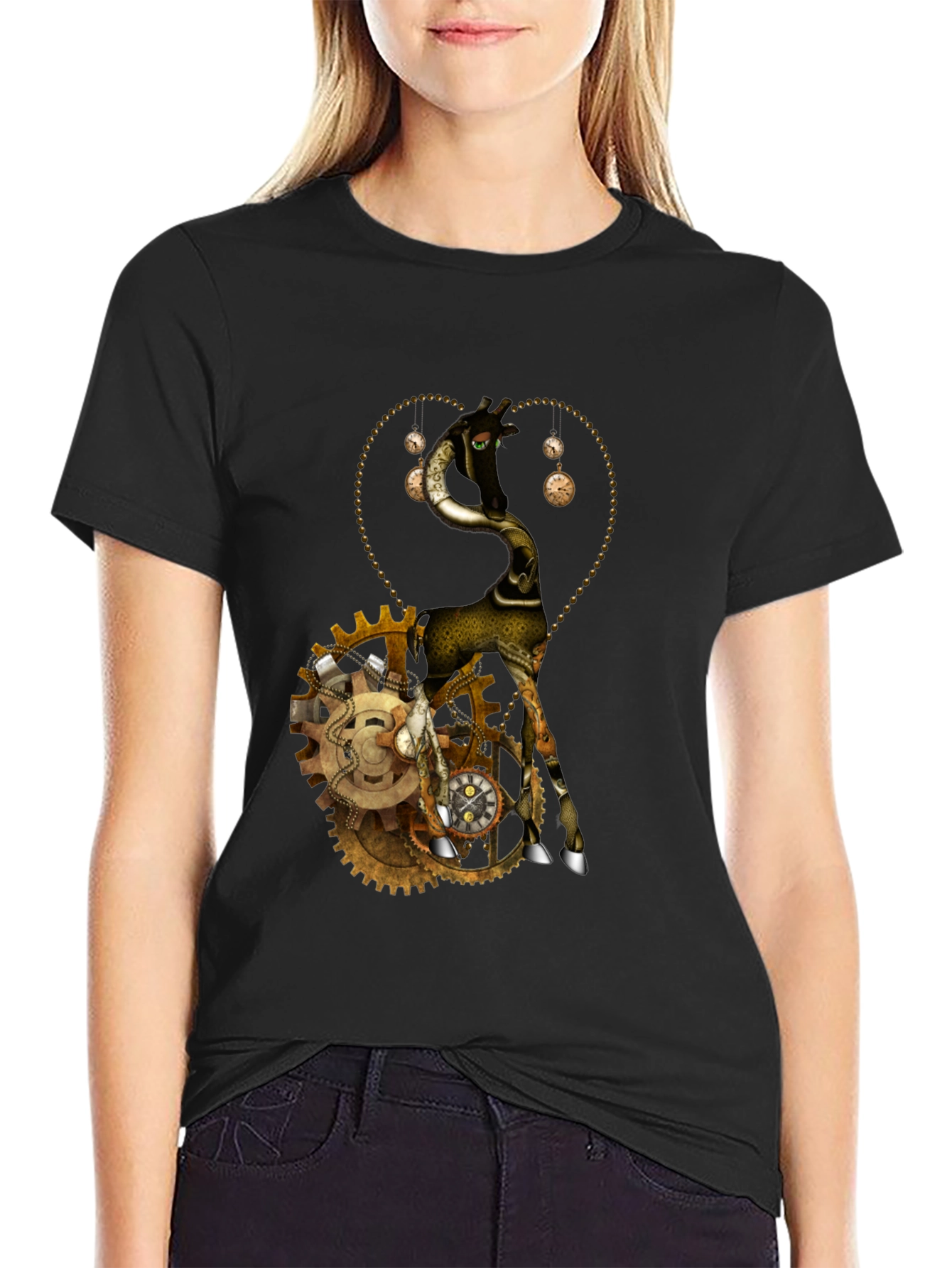 Steampunk Giraffe Graphic T-Shirt