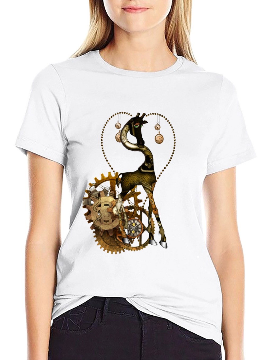 Steampunk Giraffe Graphic T-Shirt