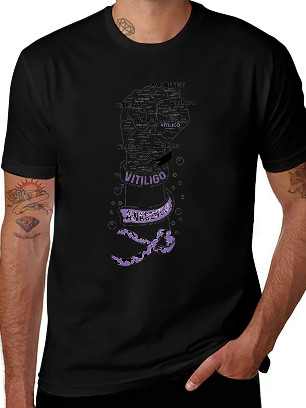 Vitiligo Awareness Fist T-Shirt
