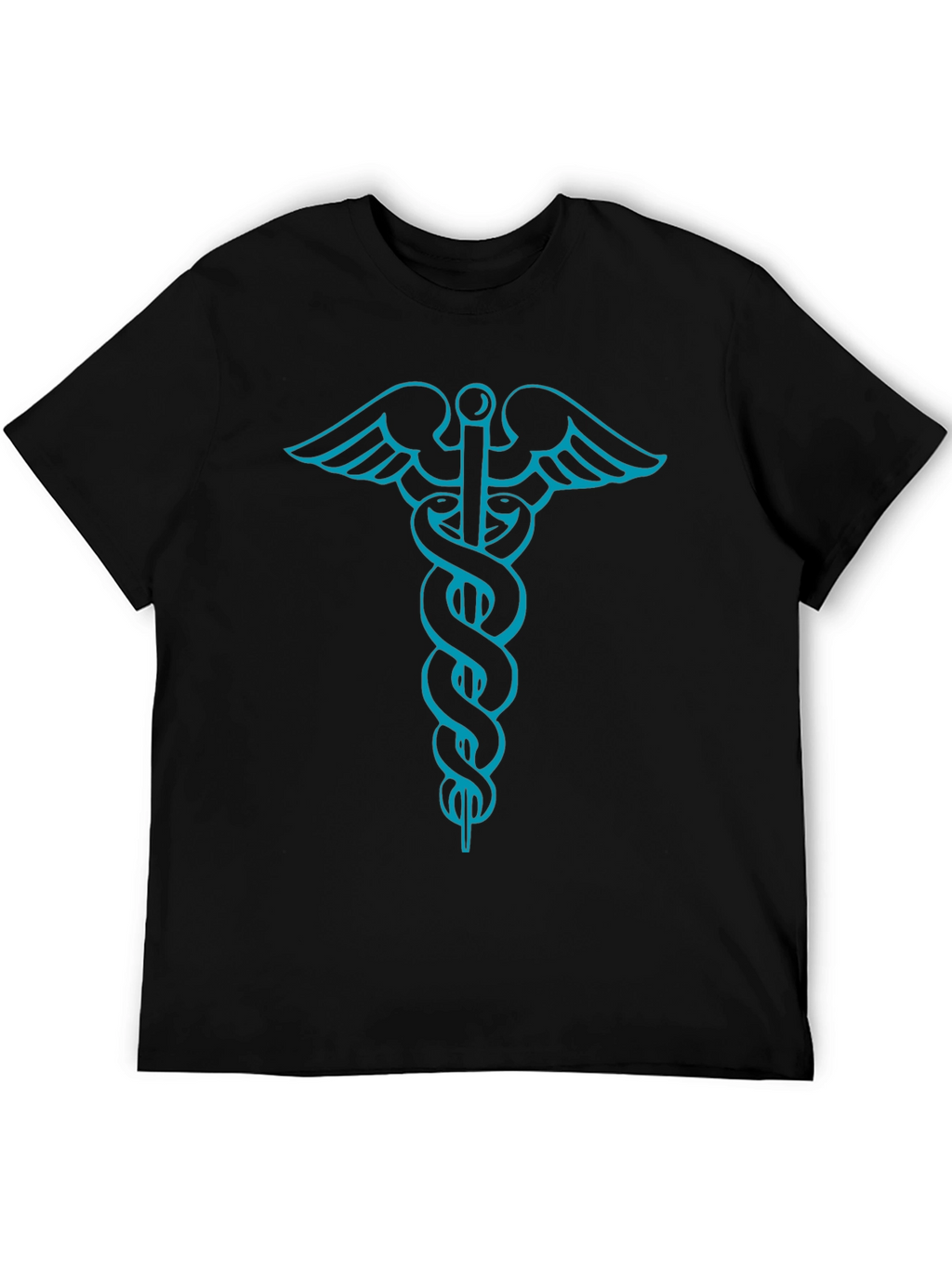 Medical Caduceus Graphic Tee - Stylish Black T-Shirt
