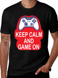 Keep Calm and Game On Black T-Shirt