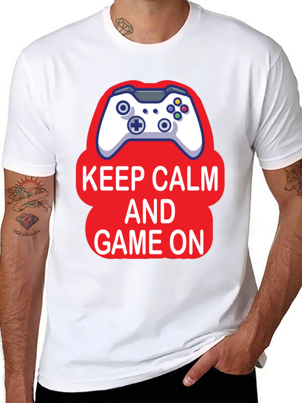 Keep Calm and Game On Black T-Shirt