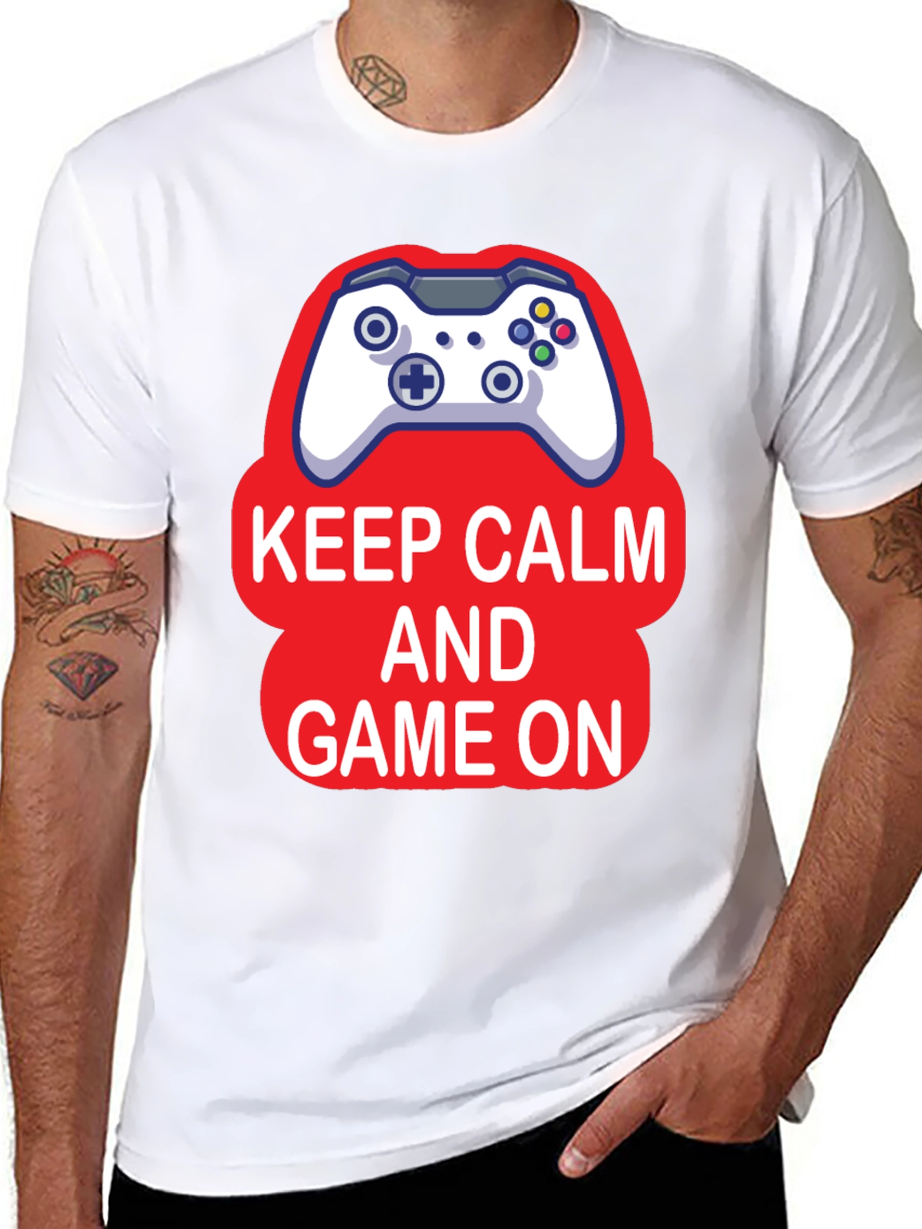 Keep Calm and Game On Black T-Shirt