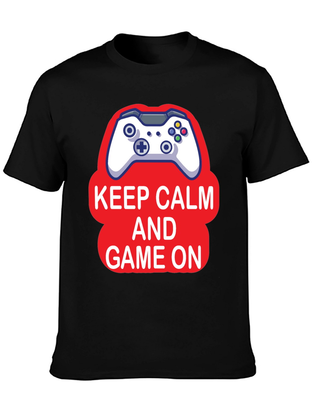 Keep Calm and Game On Black T-Shirt