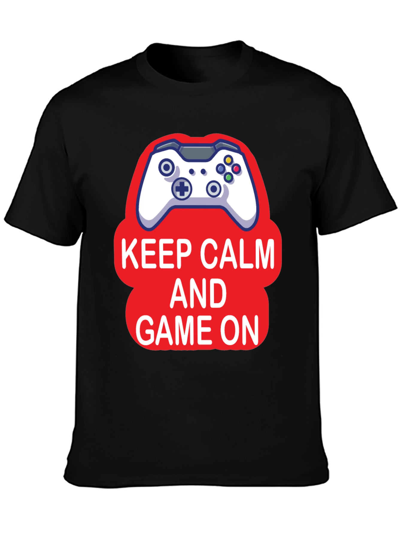 Keep Calm and Game On Black T-Shirt