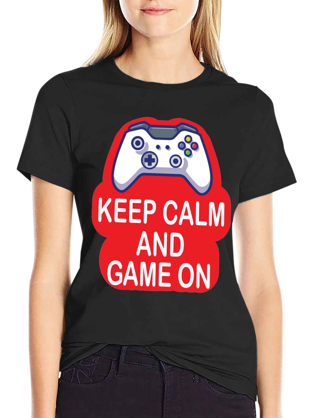Keep Calm and Game On Black T-Shirt